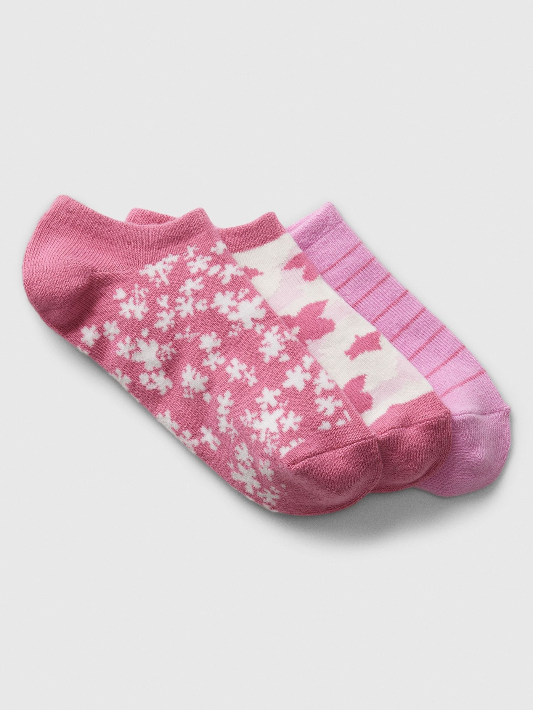 Pink Kids No Show Socks 3-Pack - Image 1 of 1