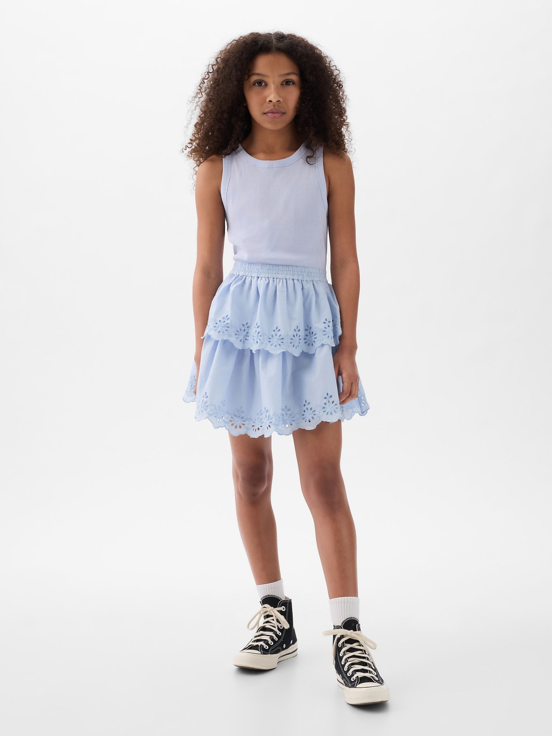 Blue Crinkle Gauze Dress (4-13yrs) - Image 1 of 1