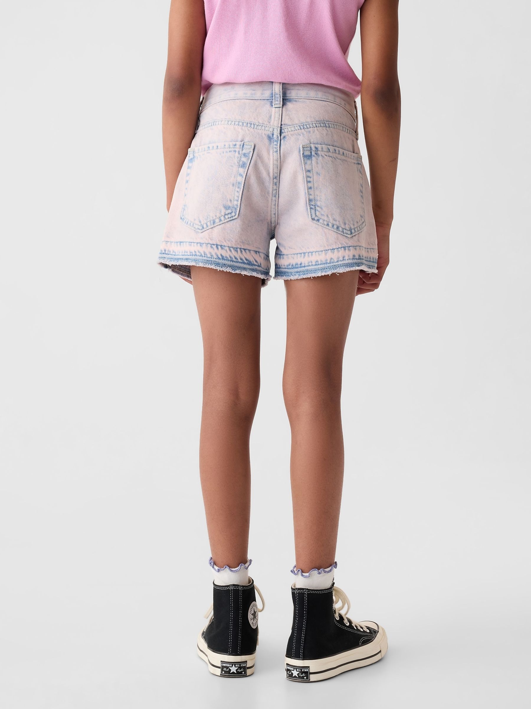 Purple Wash Denim Low Rise Stride Shorts (6-13yrs) - Image 2 of 3