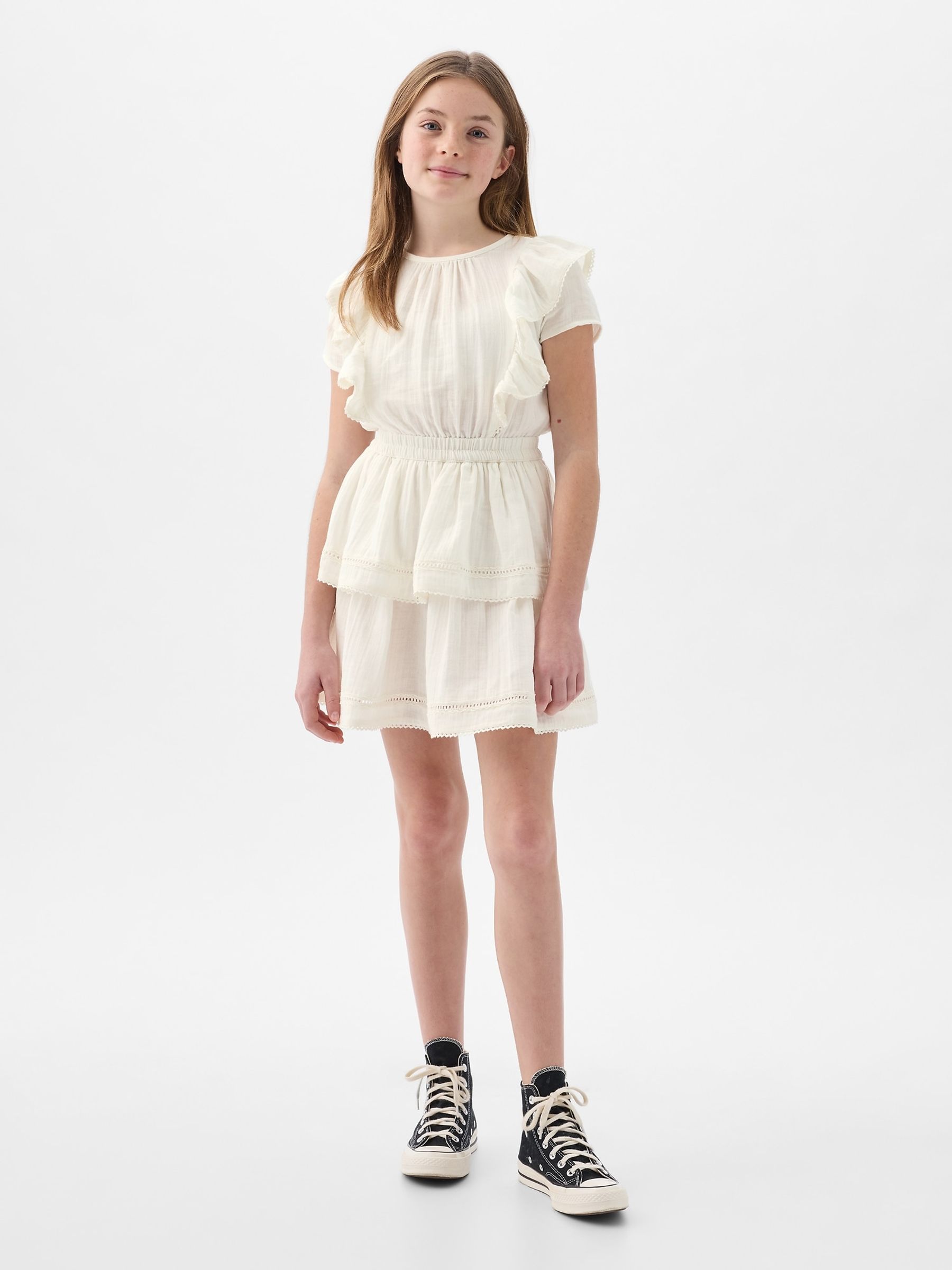 White Ruffle Dress (4-13yrs) - Image 1 of 3