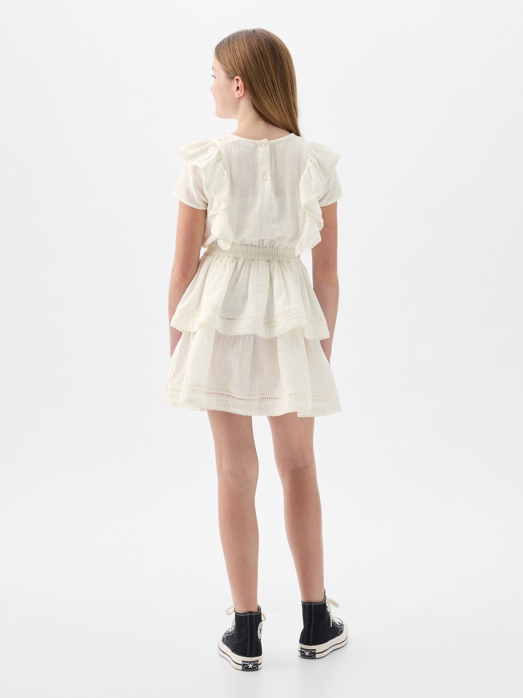 White Ruffle Dress (4-13yrs) - Image 2 of 3