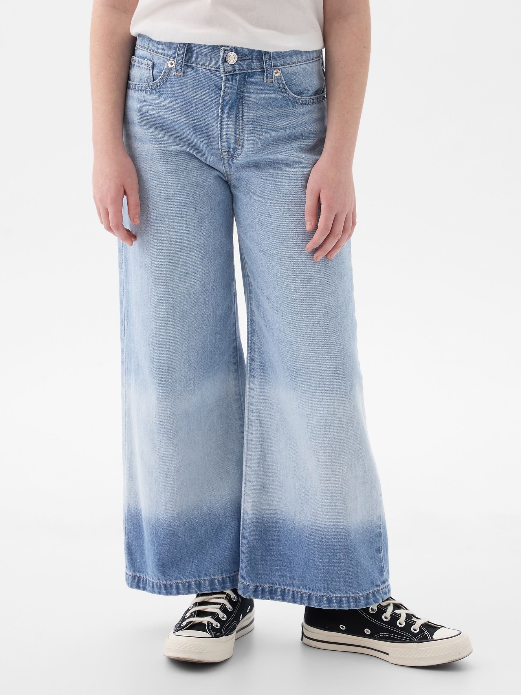 Blue High Rise Relaxed Wide Leg Jeans (6-13yrs) - Image 2 of 3