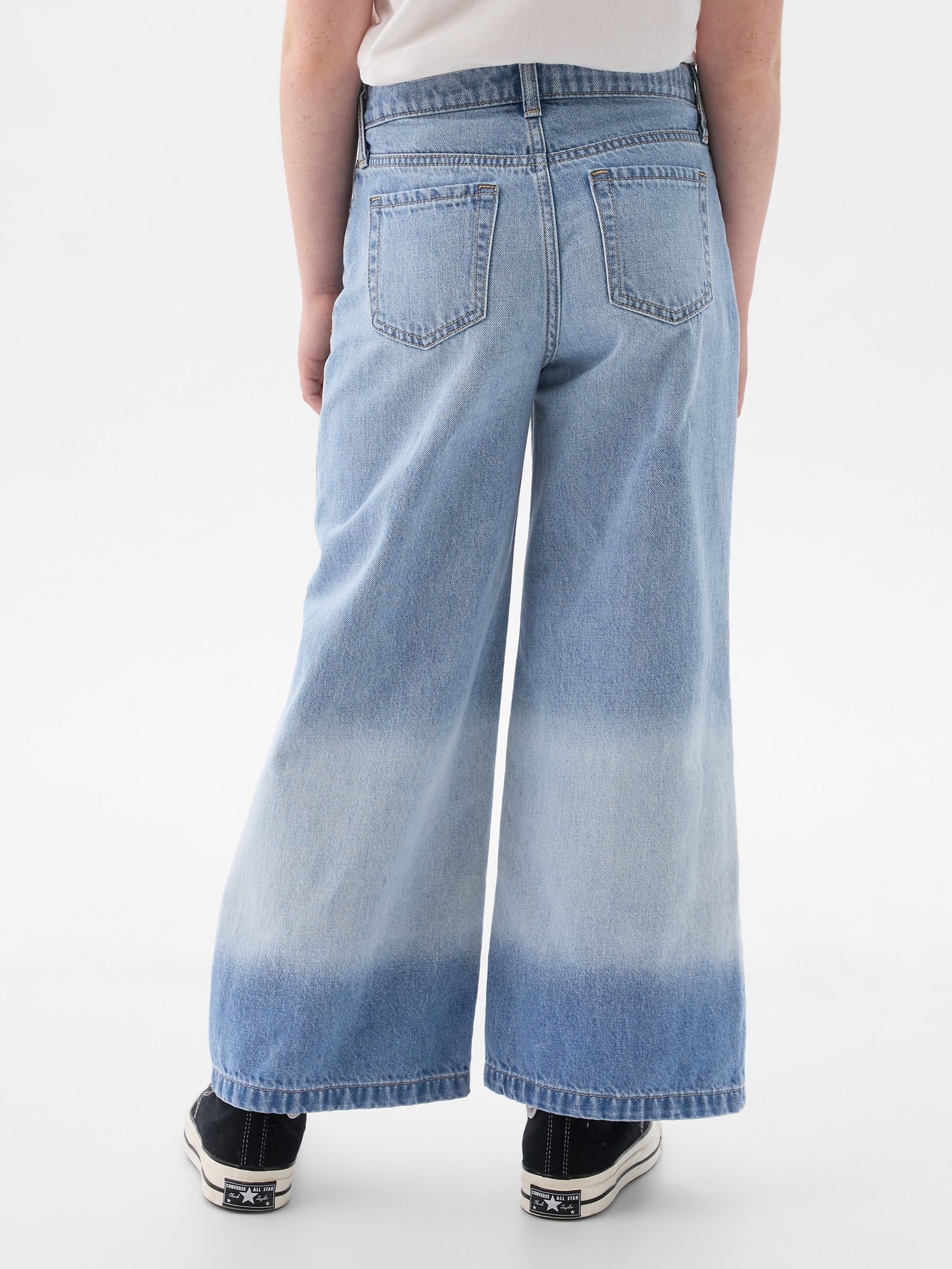 Blue High Rise Relaxed Wide Leg Jeans (6-13yrs) - Image 3 of 3