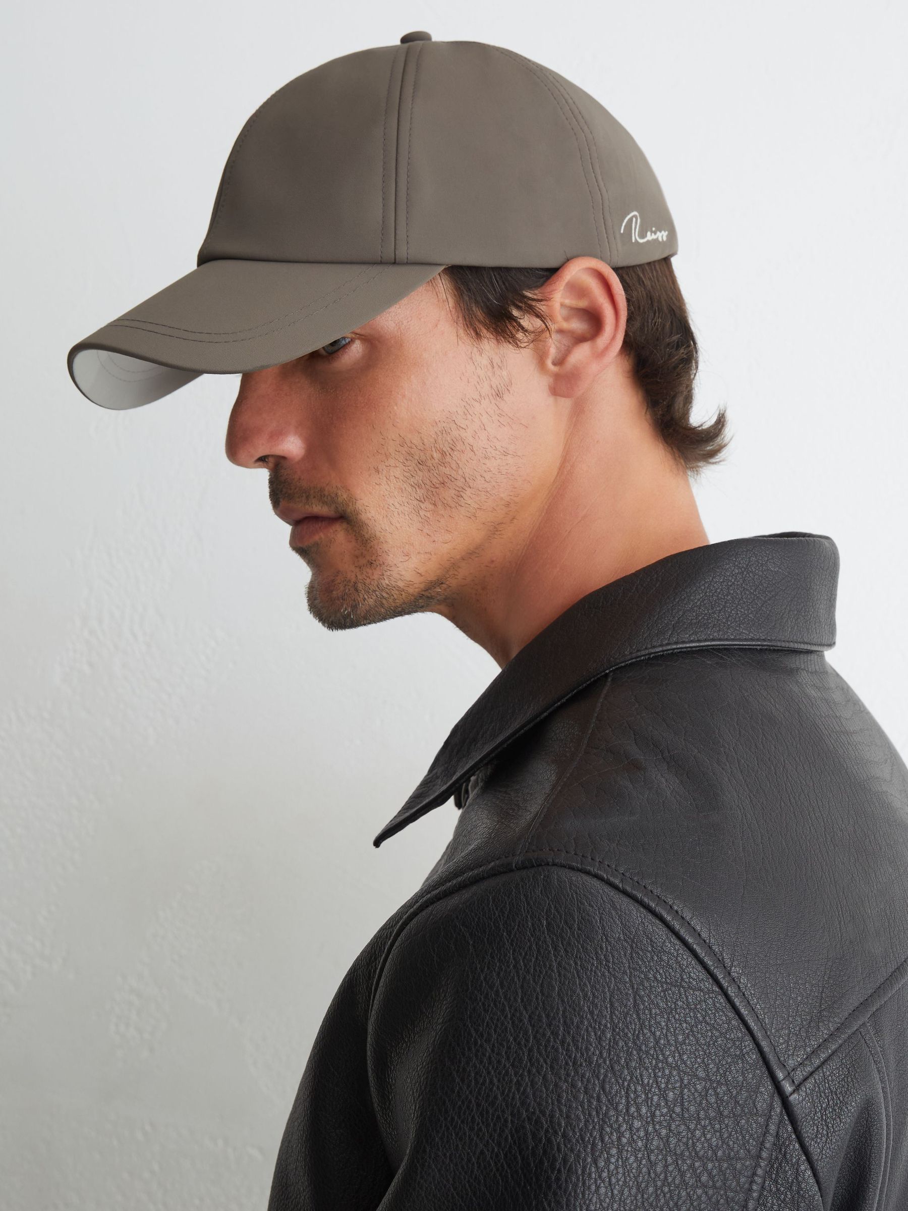 Technical Logo-Embroidered Baseball Cap in Mushroom Brown - Image 1 of 5