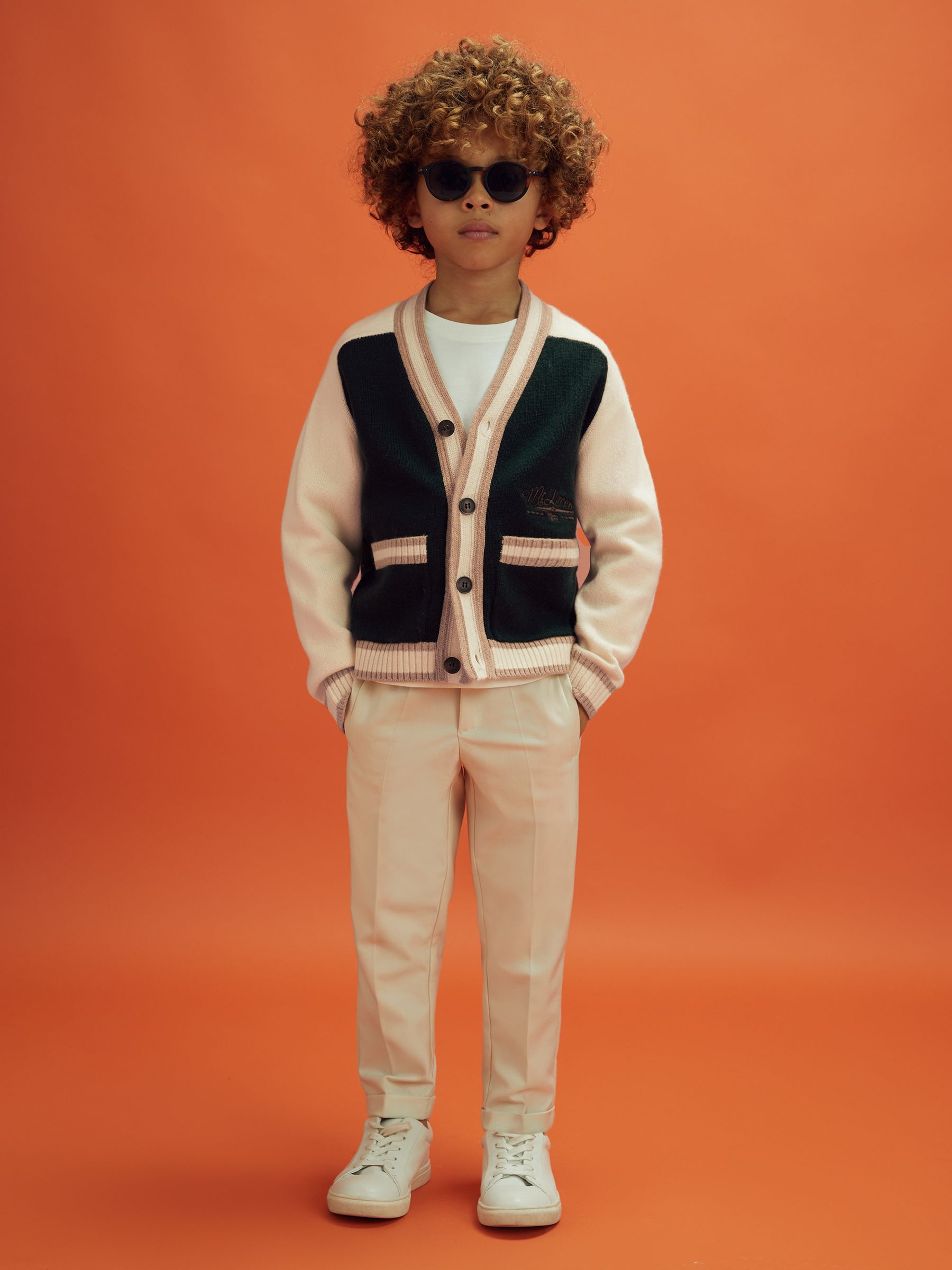 3-9 yrs McLaren F1 Wool Cashmere Cardigan in Green - Image 3 of 9