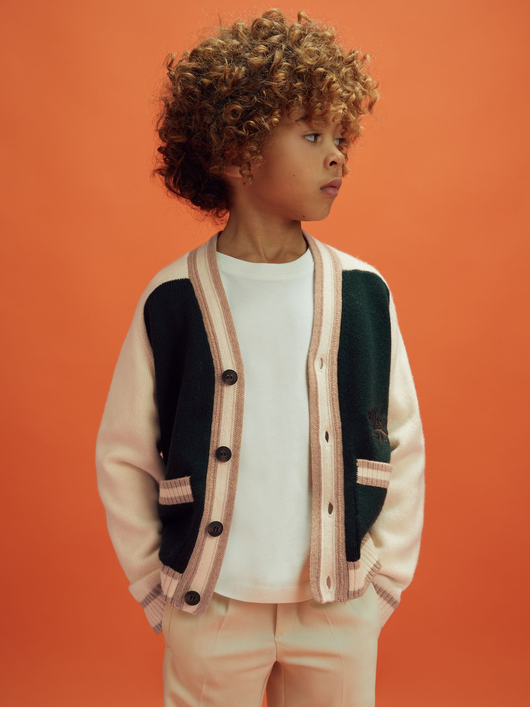 3-9 yrs McLaren F1 Wool Cashmere Cardigan in Green - Image 6 of 9