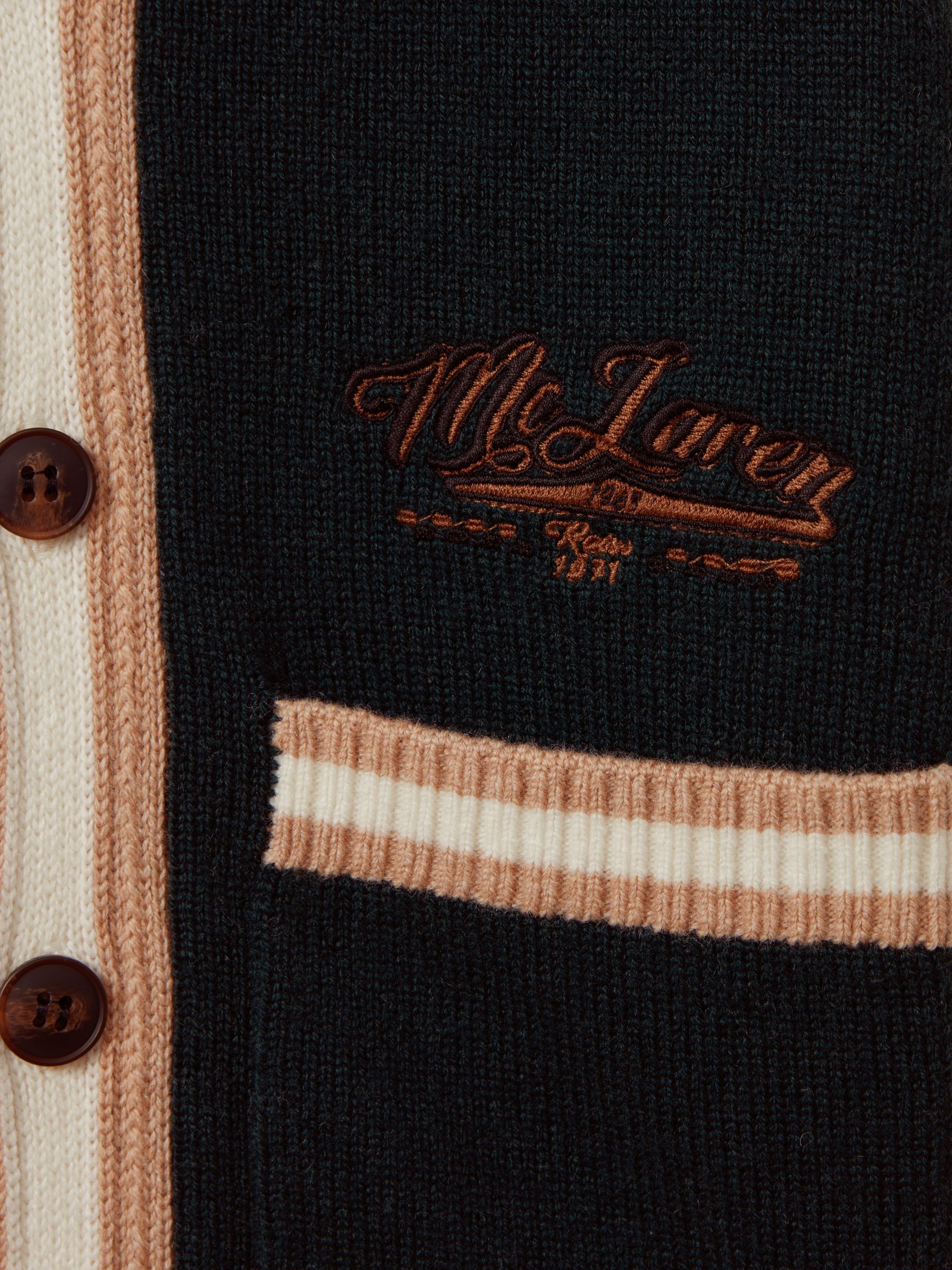 Senior McLaren F1 Wool Cashmere Cardigan in Green - Image 9 of 9