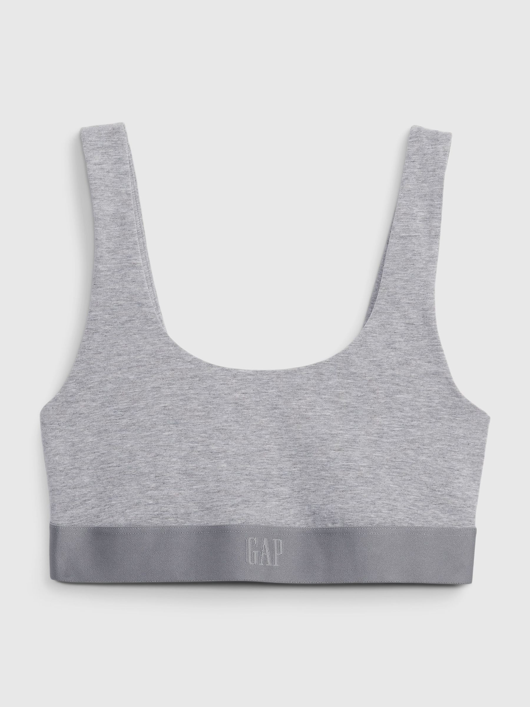Grey Stretch Cotton Logo Bralette - Image 1 of 3