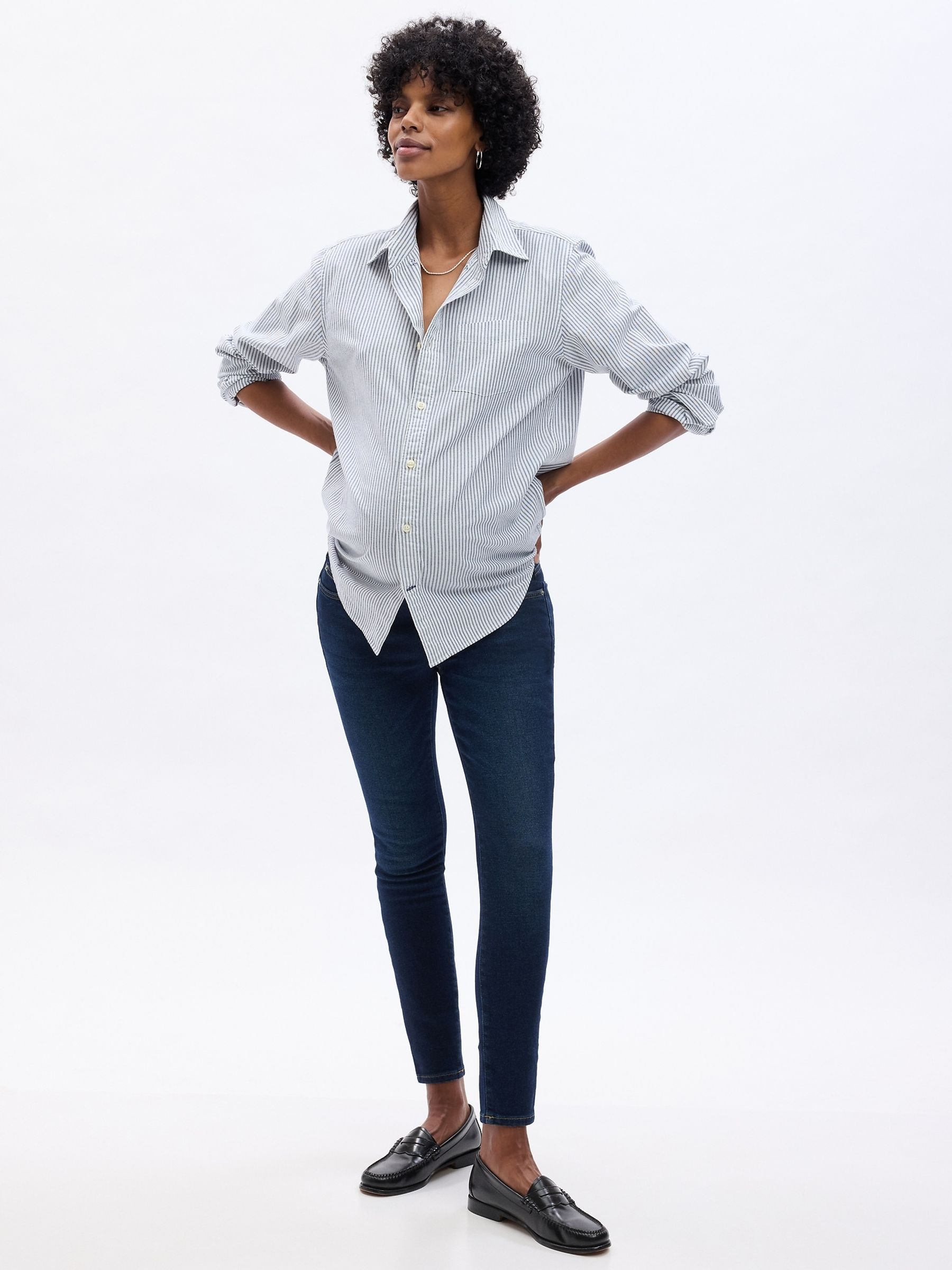 Dark Blue Maternity Full Panel Skinny Jeans - Image 2 of 4