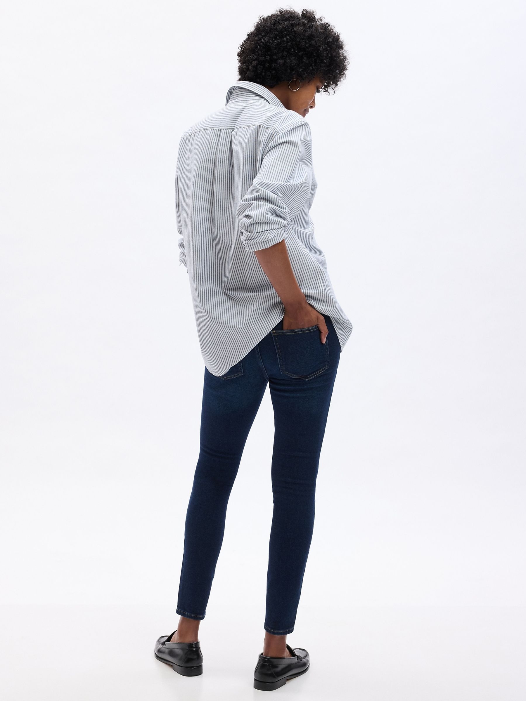 Dark Blue Maternity Full Panel Skinny Jeans - Image 3 of 4