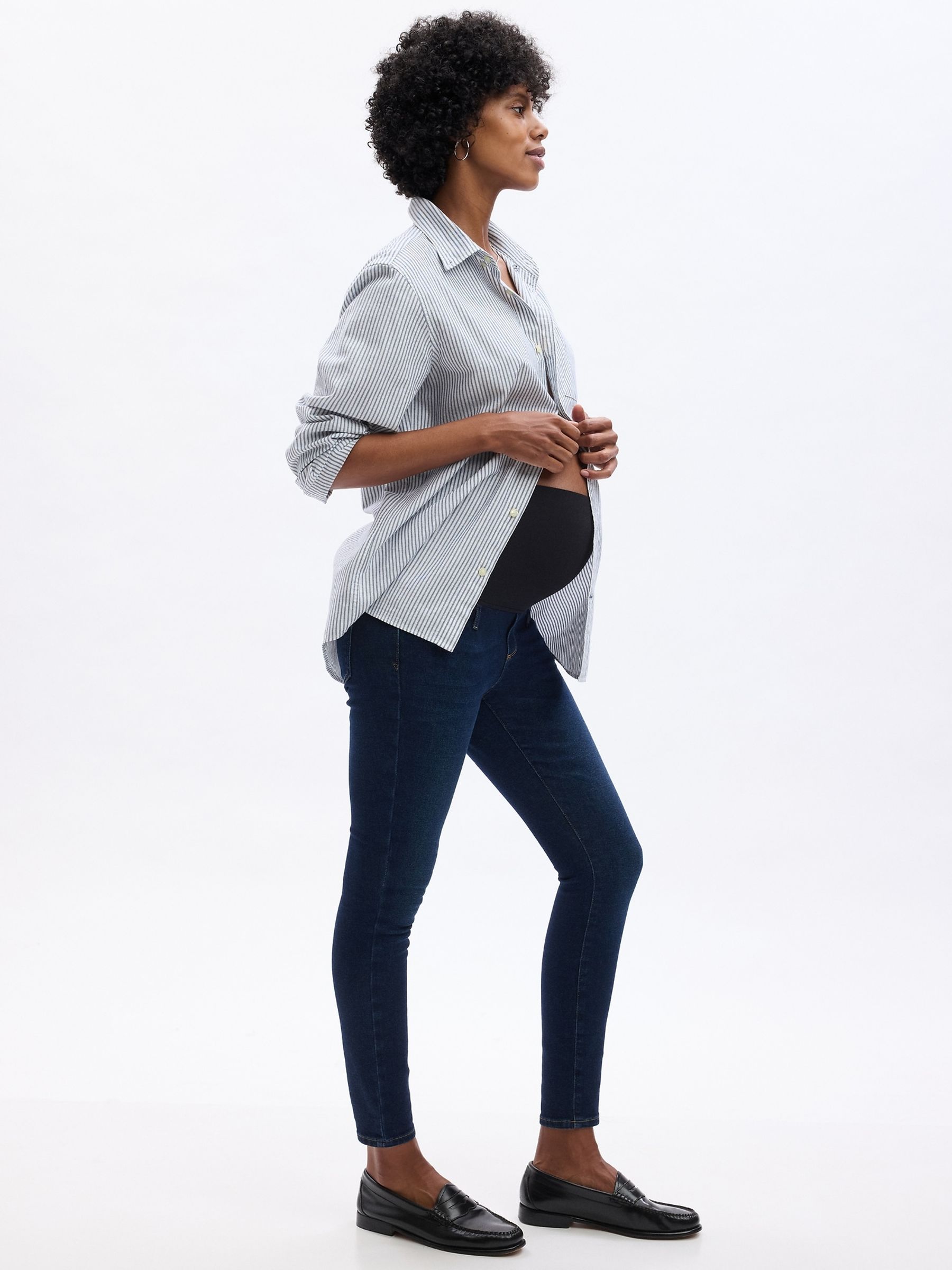 Dark Blue Maternity Full Panel Skinny Jeans - Image 4 of 4