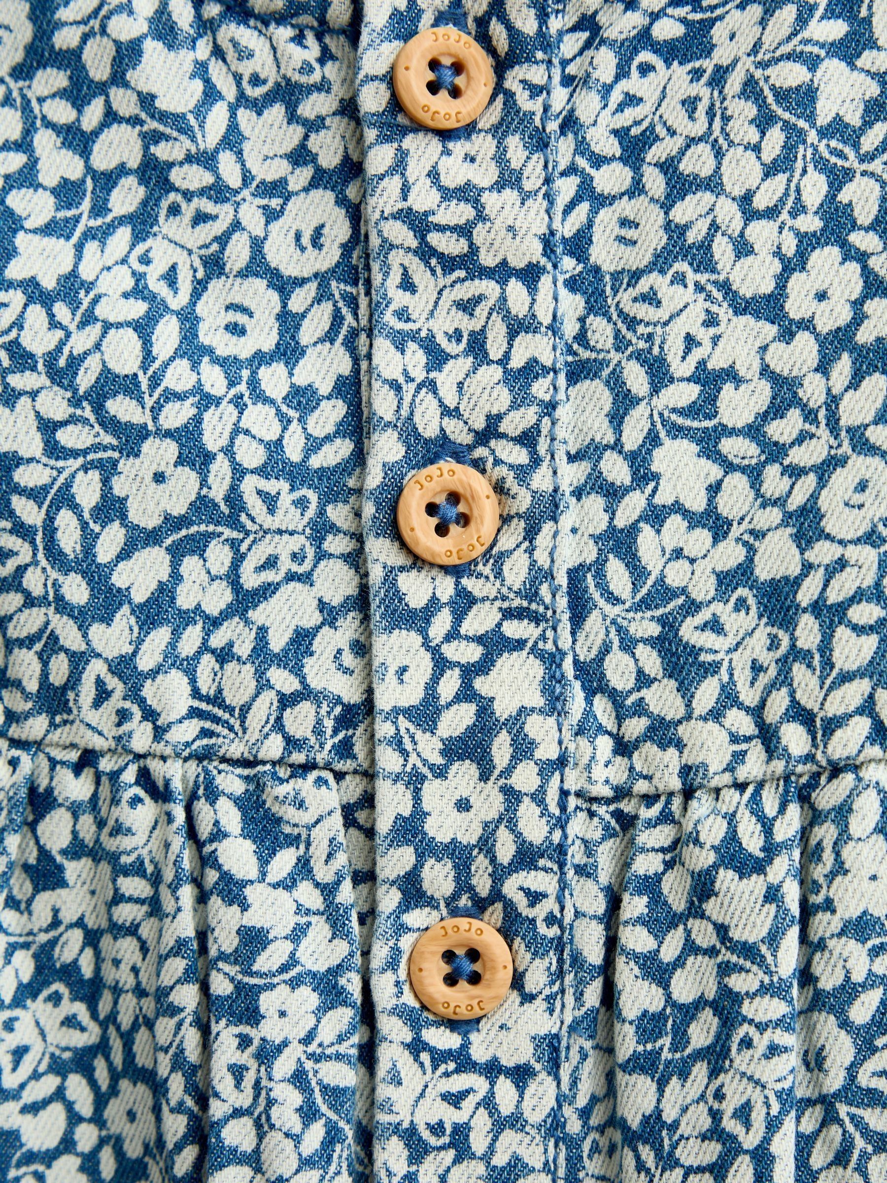 Light Wash Denim Blue Floral Printed Dungaree - Image 5 of 5