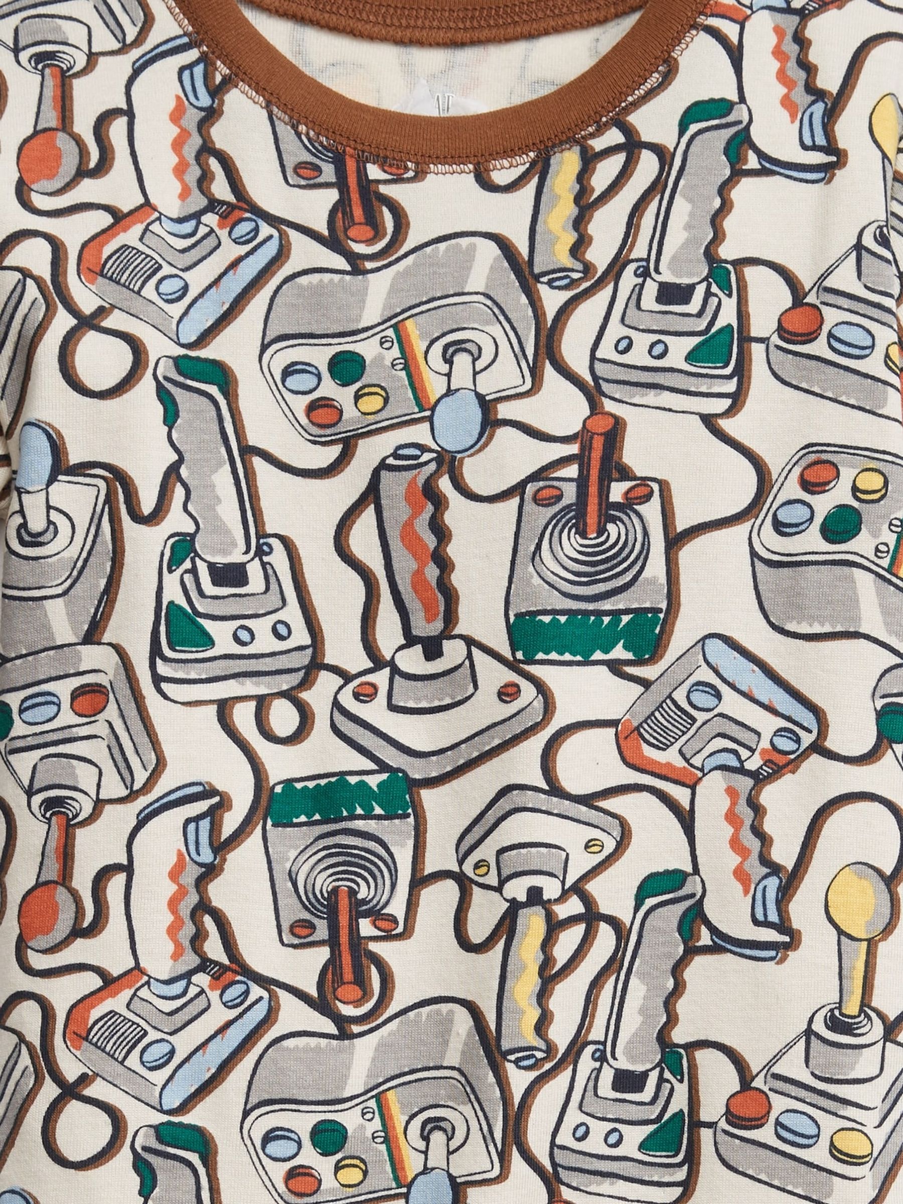 Beige Gamer Graphic Long Sleeve Pyjama Set - Image 2 of 2