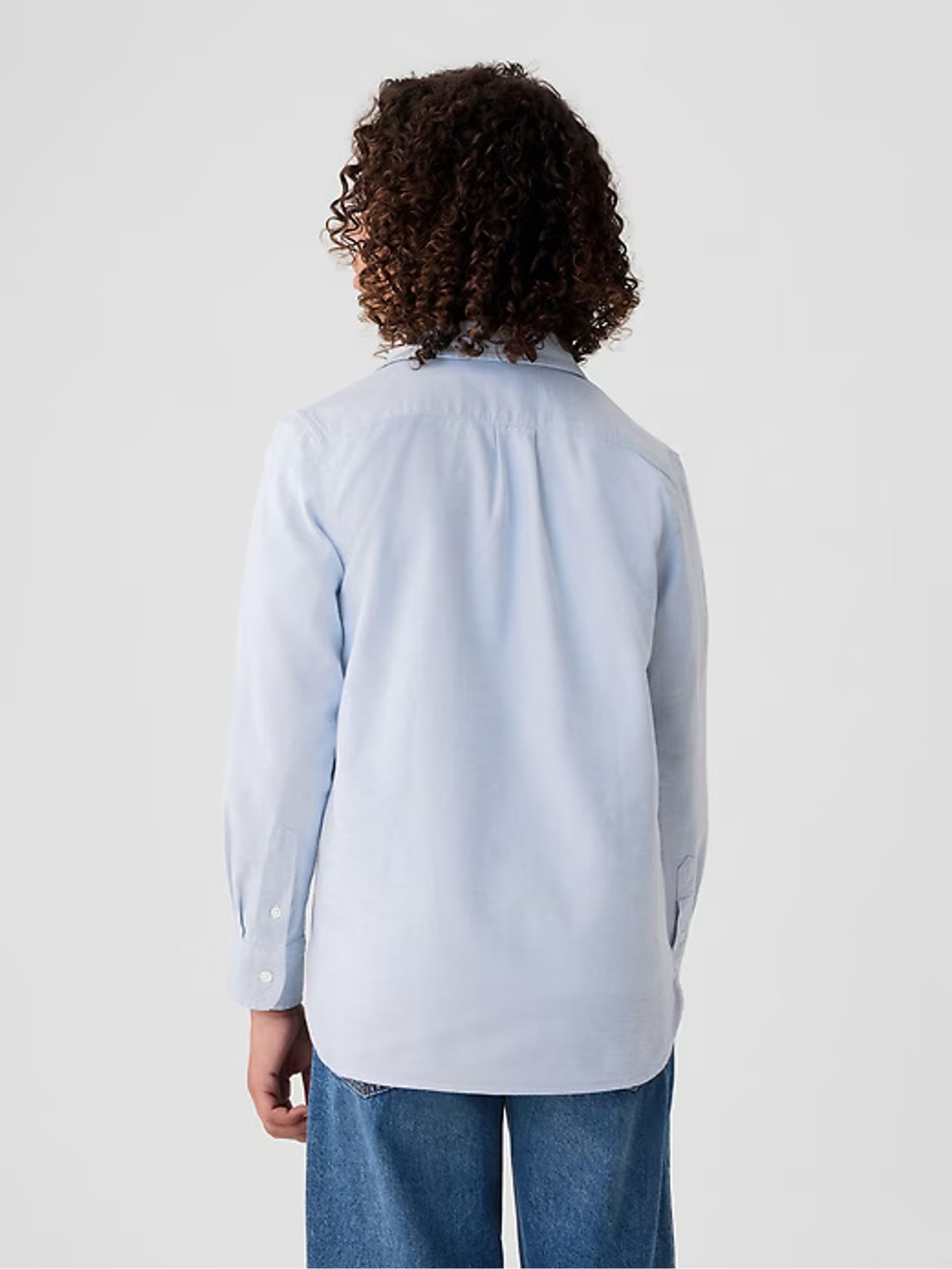 Blue Cotton Long Sleeve Pocket Oxford Shirt (4-13yrs) - Image 2 of 6