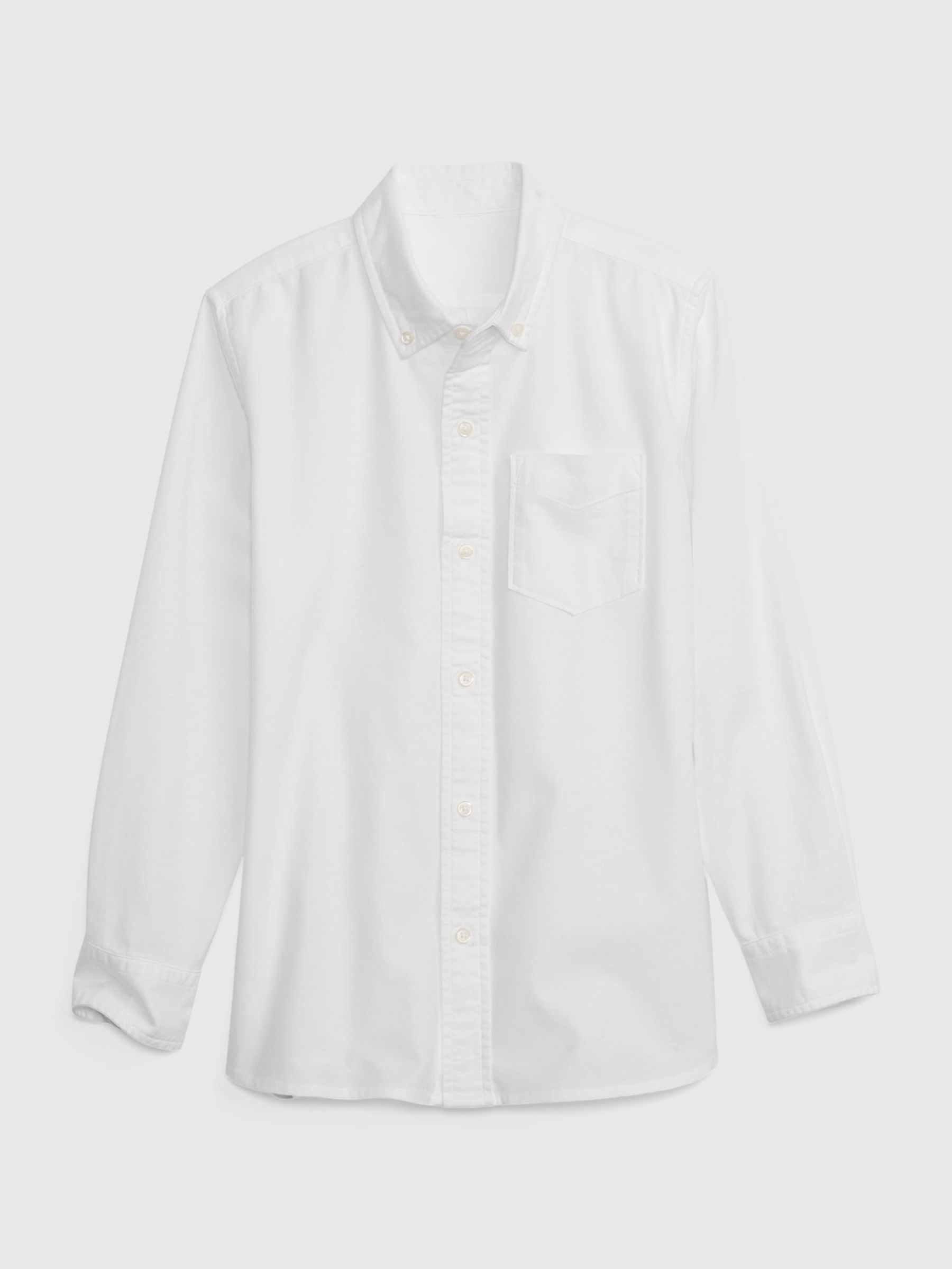 White Cotton Long Sleeve Pocket Oxford Shirt (4-13yrs) - Image 4 of 6
