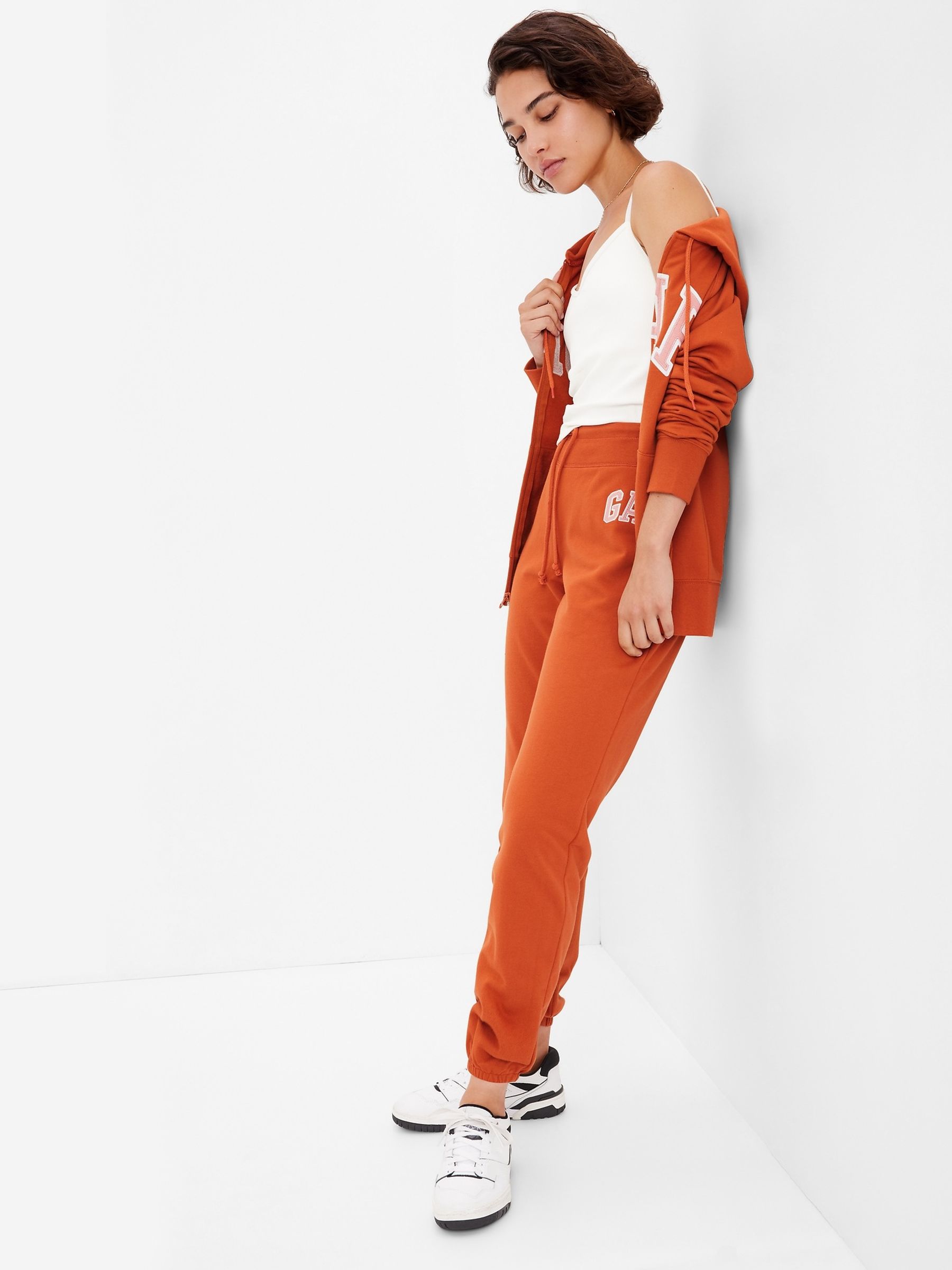 Orange Vintage Arch Logo Joggers - Image 1 of 2