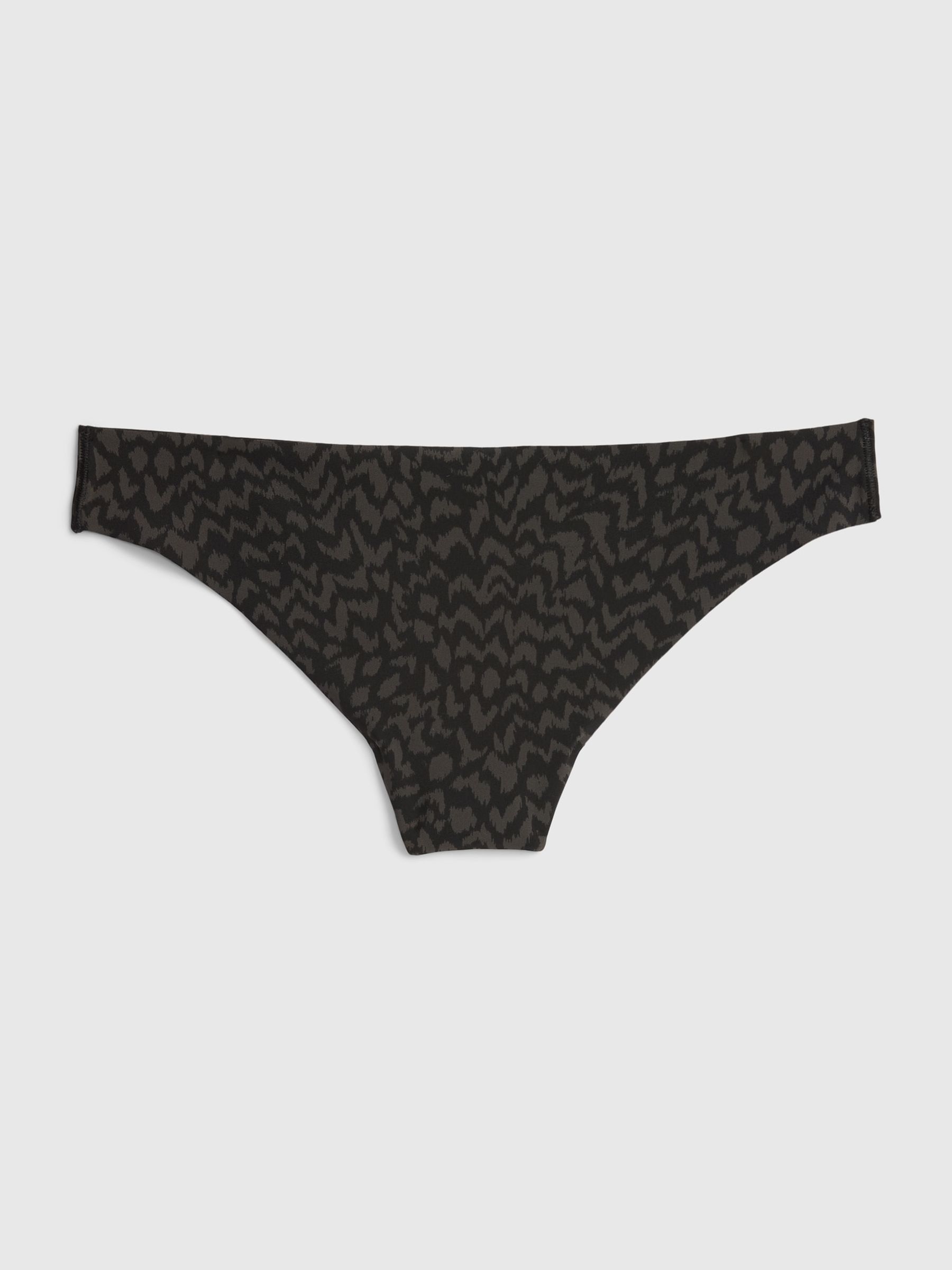 Black Zebra Print No-Show Thong Knickers - Image 2 of 2