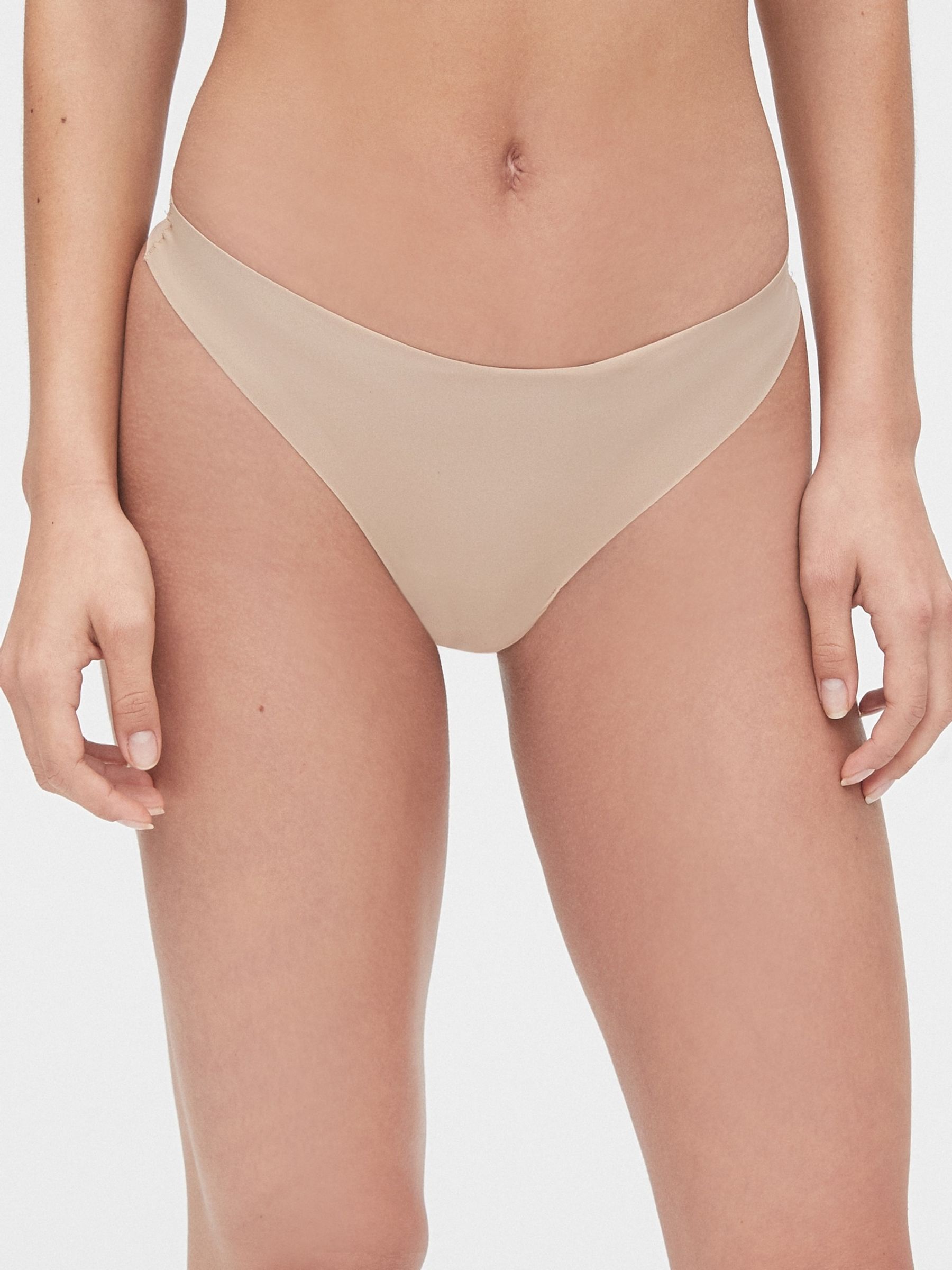Beige Thong No-Show Seamless Knickers - Image 1 of 3