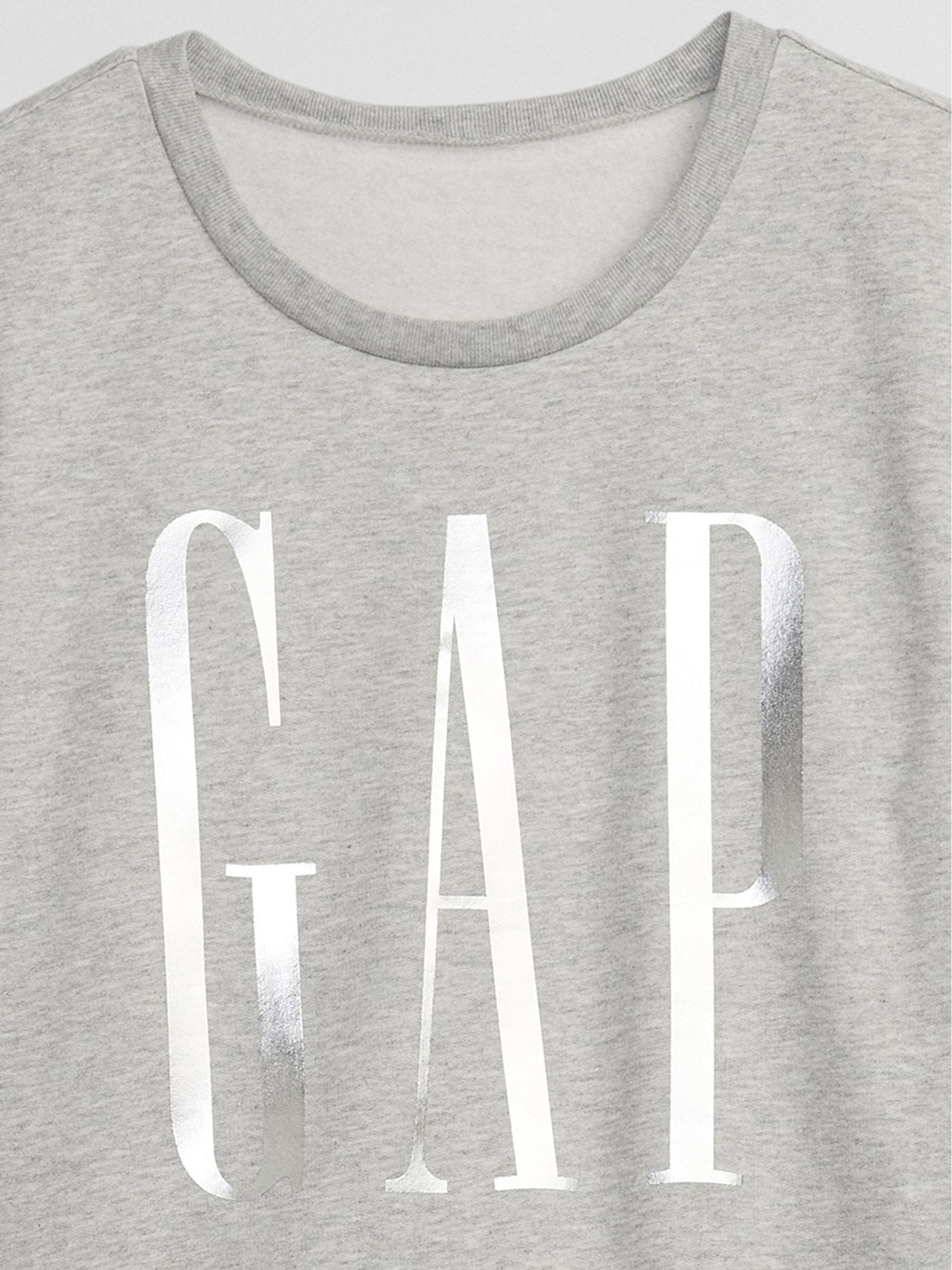 Grey Metallic Logo Crew Neck Sweatshirt - Image 4 of 4