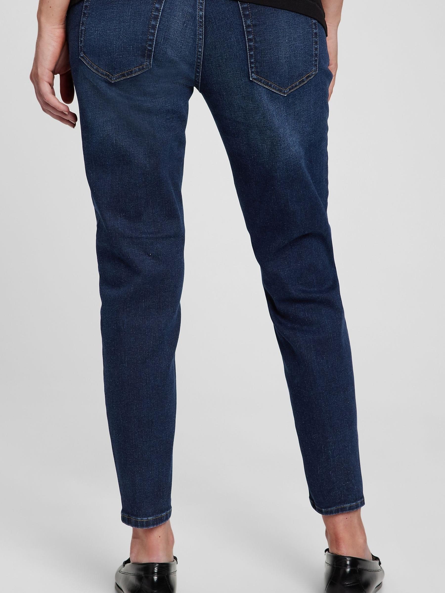 Dark Wash Blue Maternity Over The Bump Cheeky Straight Jeans - Image 2 of 4