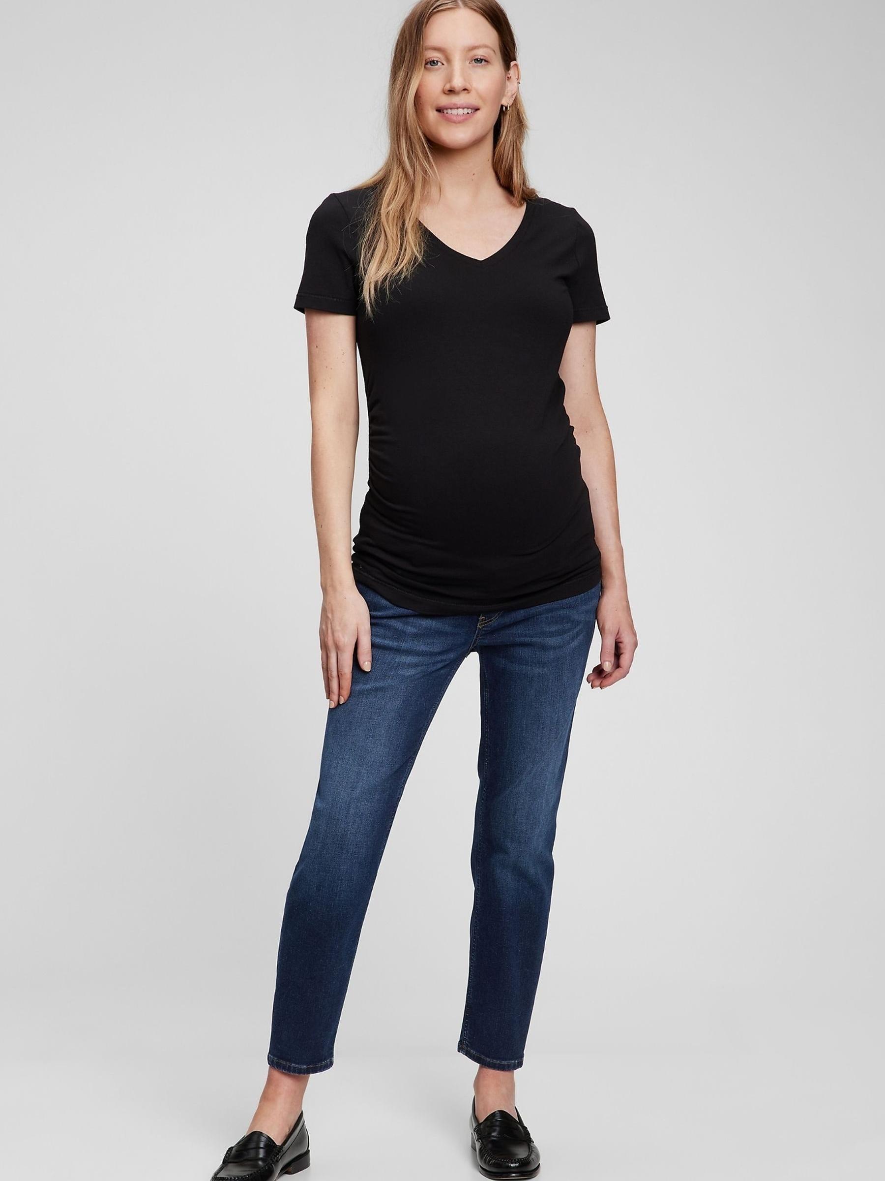 Dark Wash Blue Maternity Over The Bump Cheeky Straight Jeans - Image 3 of 4