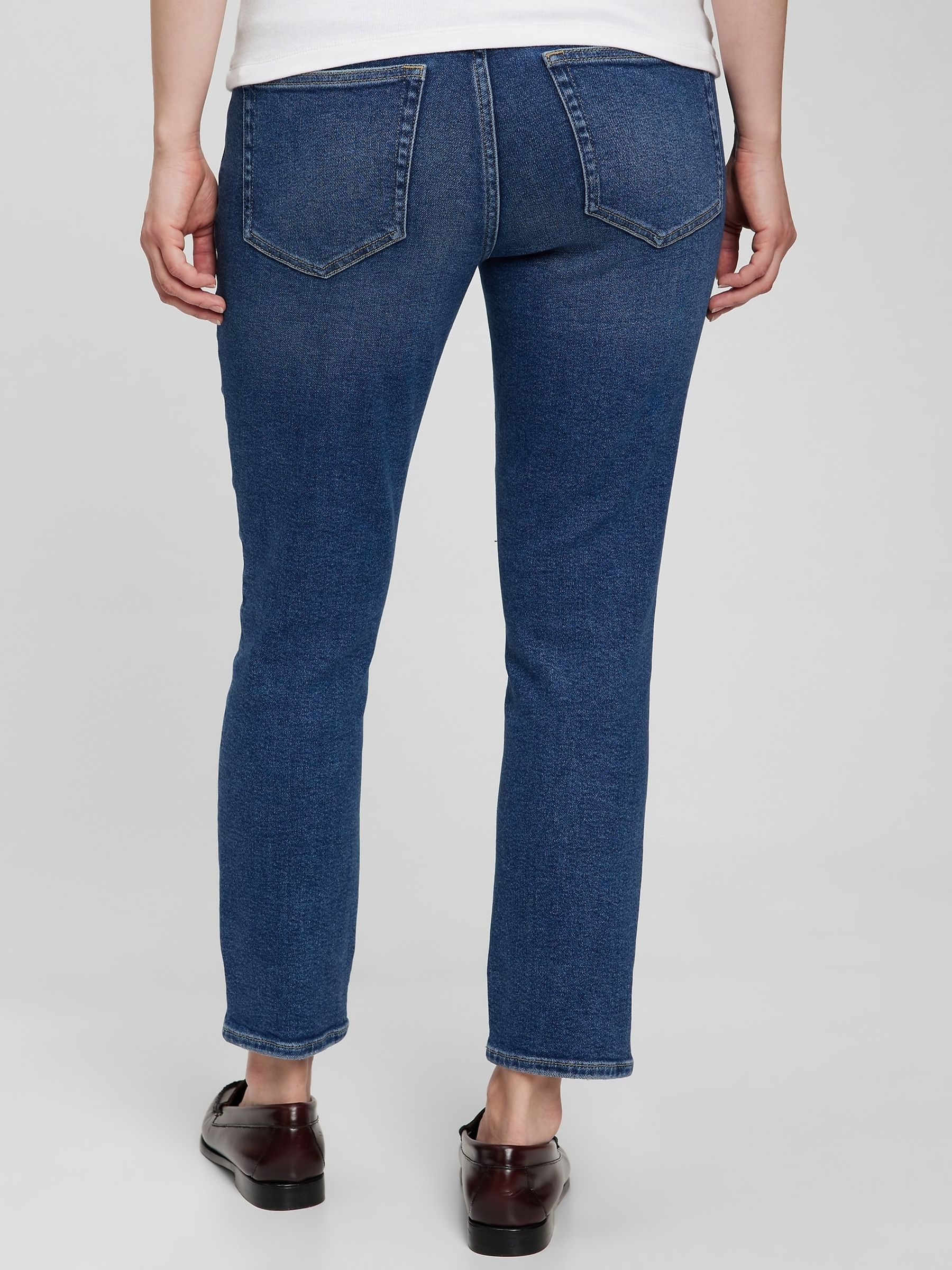 Mid Indigo Blue Maternity True Waistband Full Panel Vintage Slim Jeans - Image 2 of 4