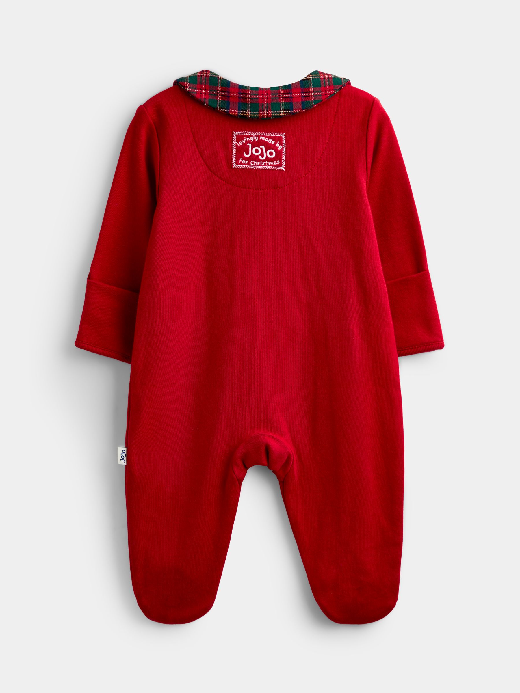 Red Christmas Embroidered Footed Sleepsuit - Image 2 of 5