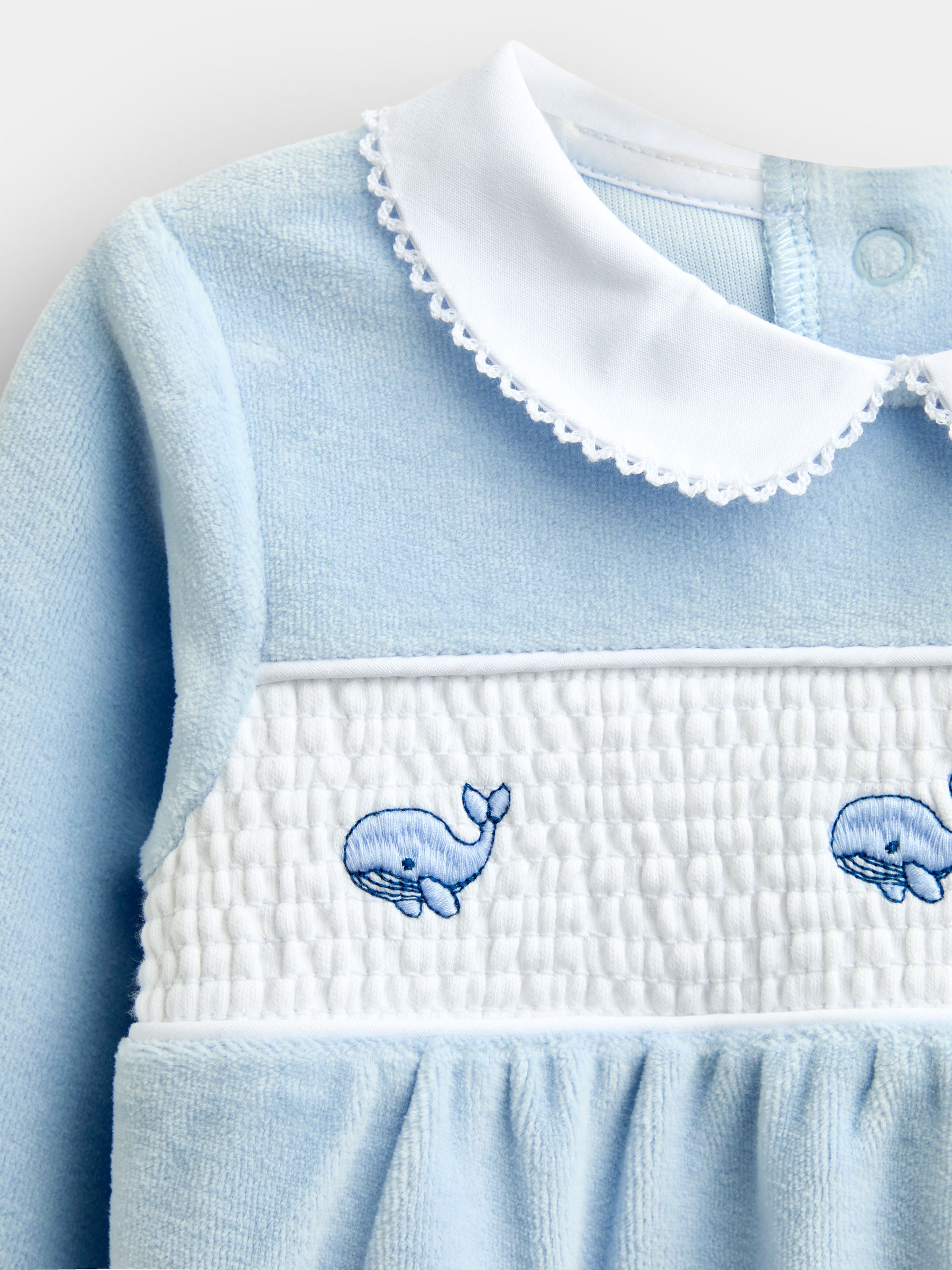 Blue Smocked All In One - Image 6 of 7