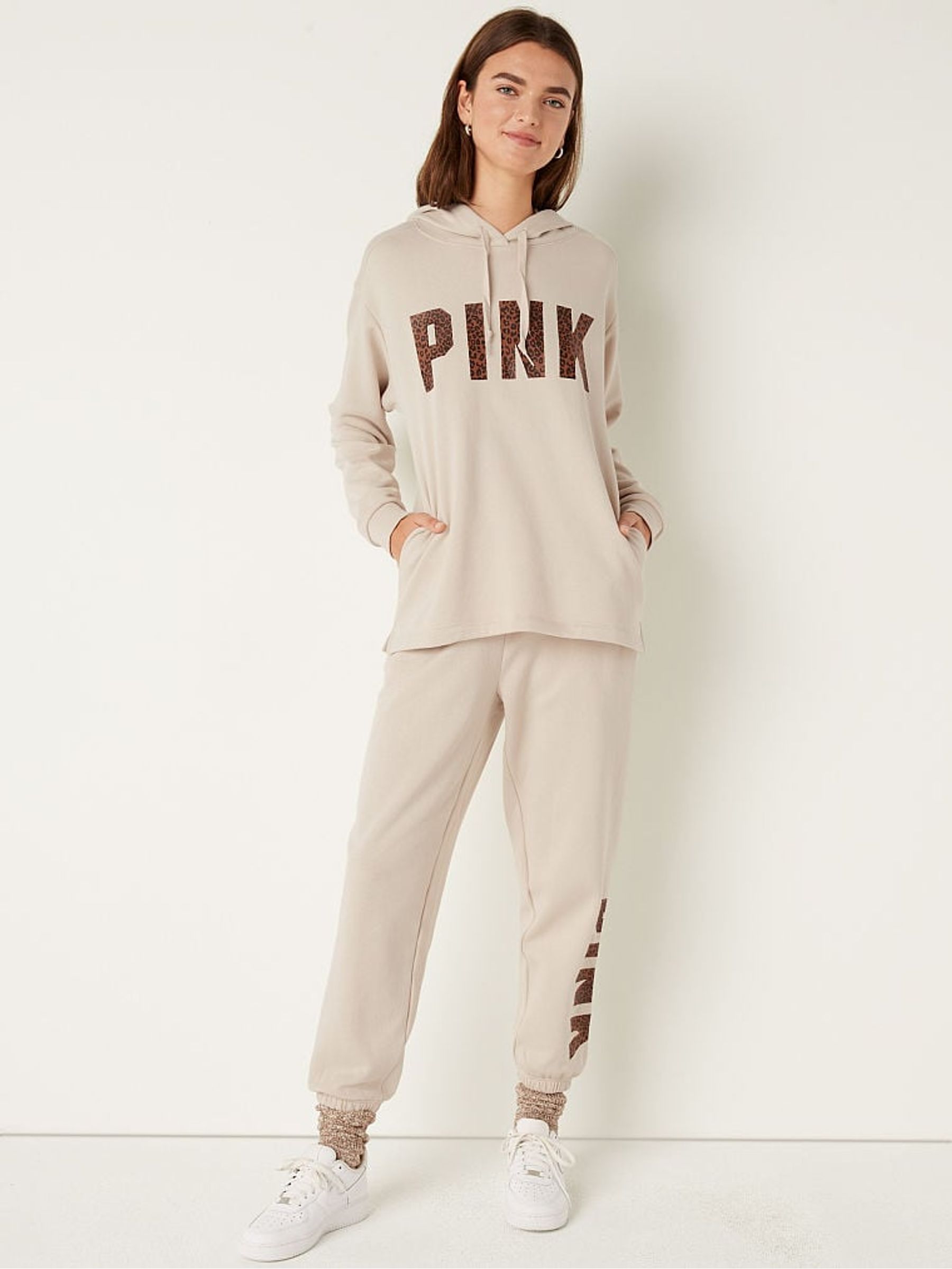 Vanilla Bean Leopard Sans Logo Logo Long Sleeve Hoodie - Image 3 of 4