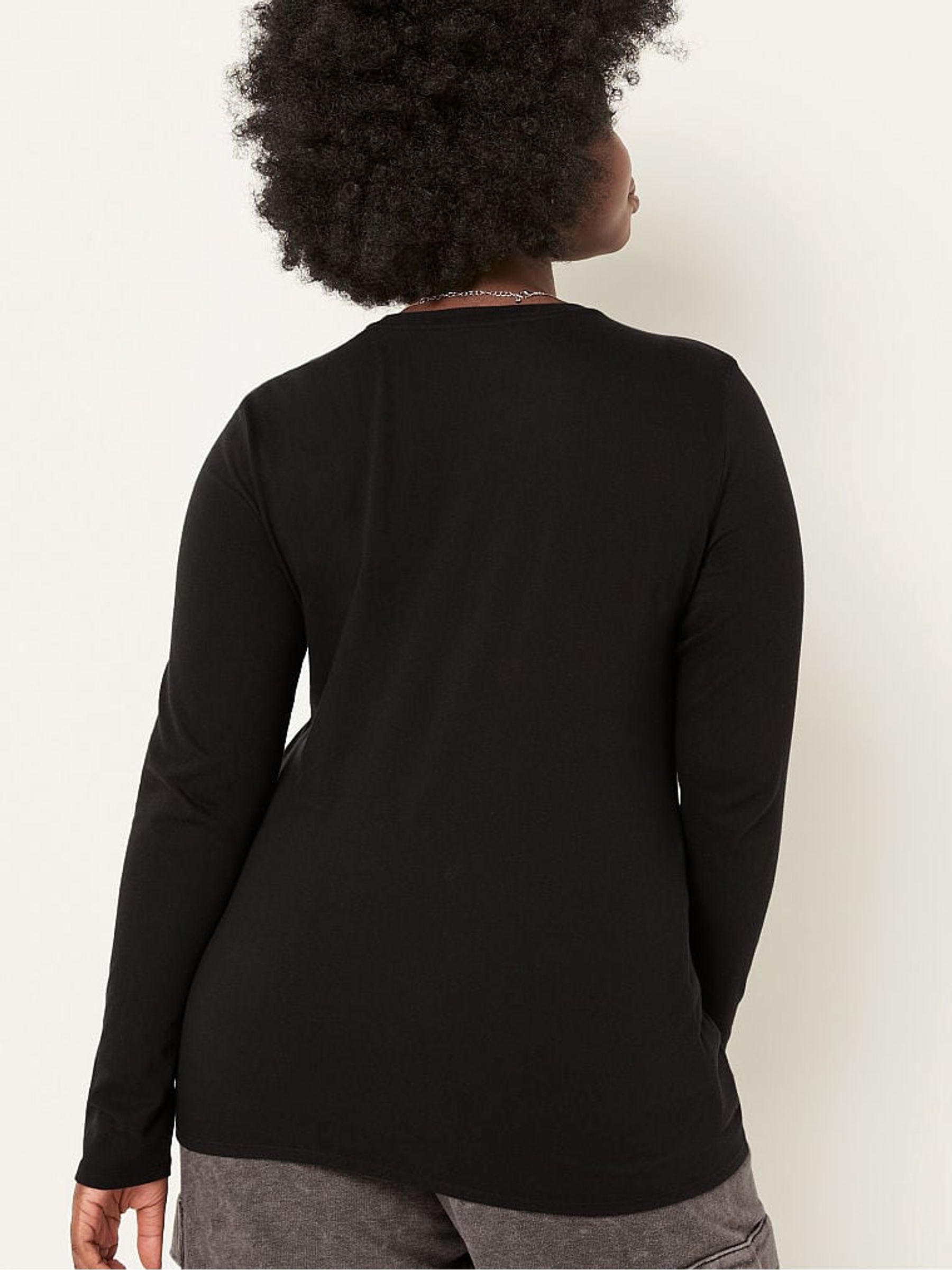 Pure Black Everyday Long Sleeve Crew Tee - Image 2 of 4