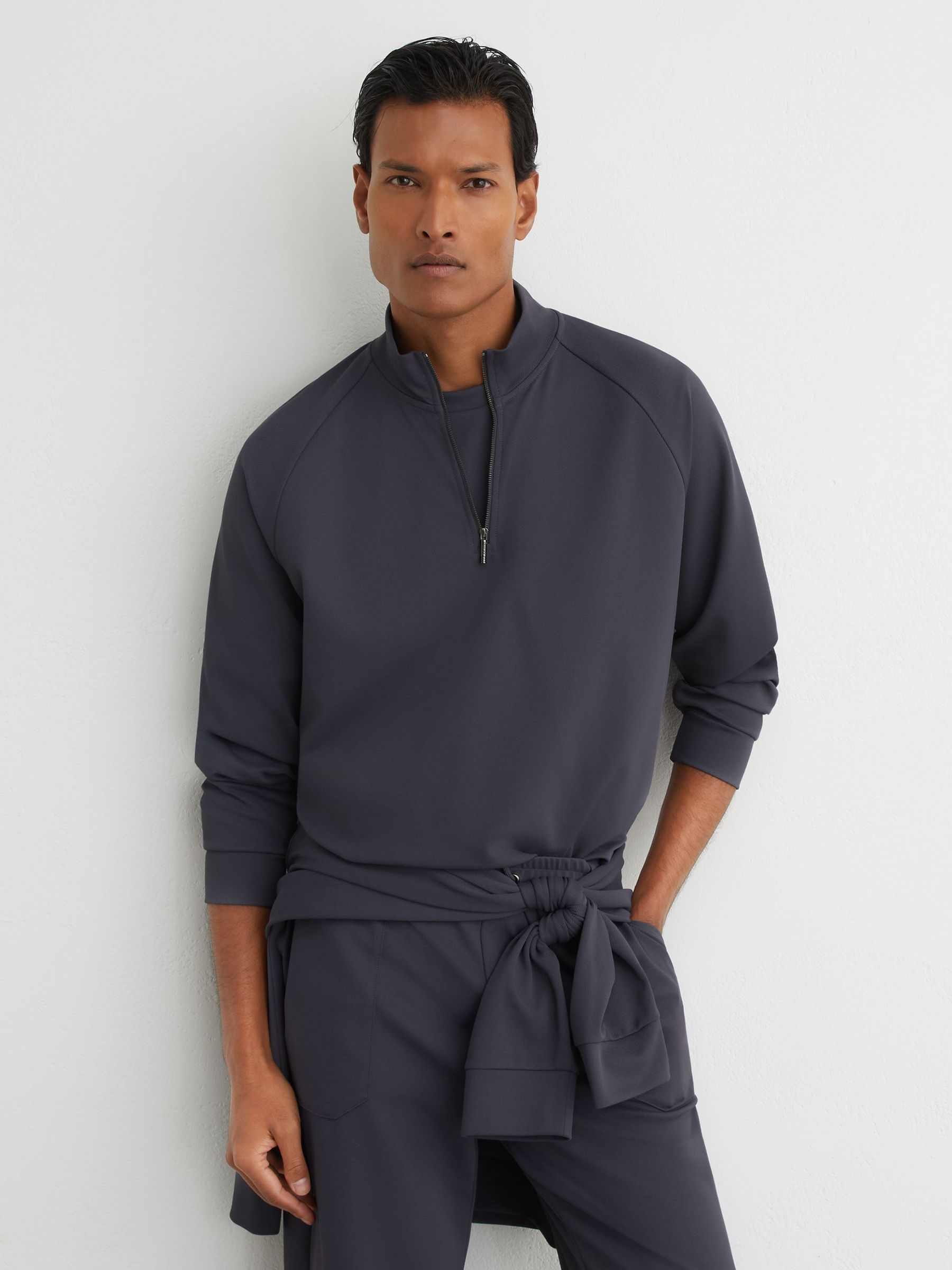 Sweat Top in Airforce Blue - Image 1 of 8 Sweat Top in Airforce Blue - Image 1 of 8