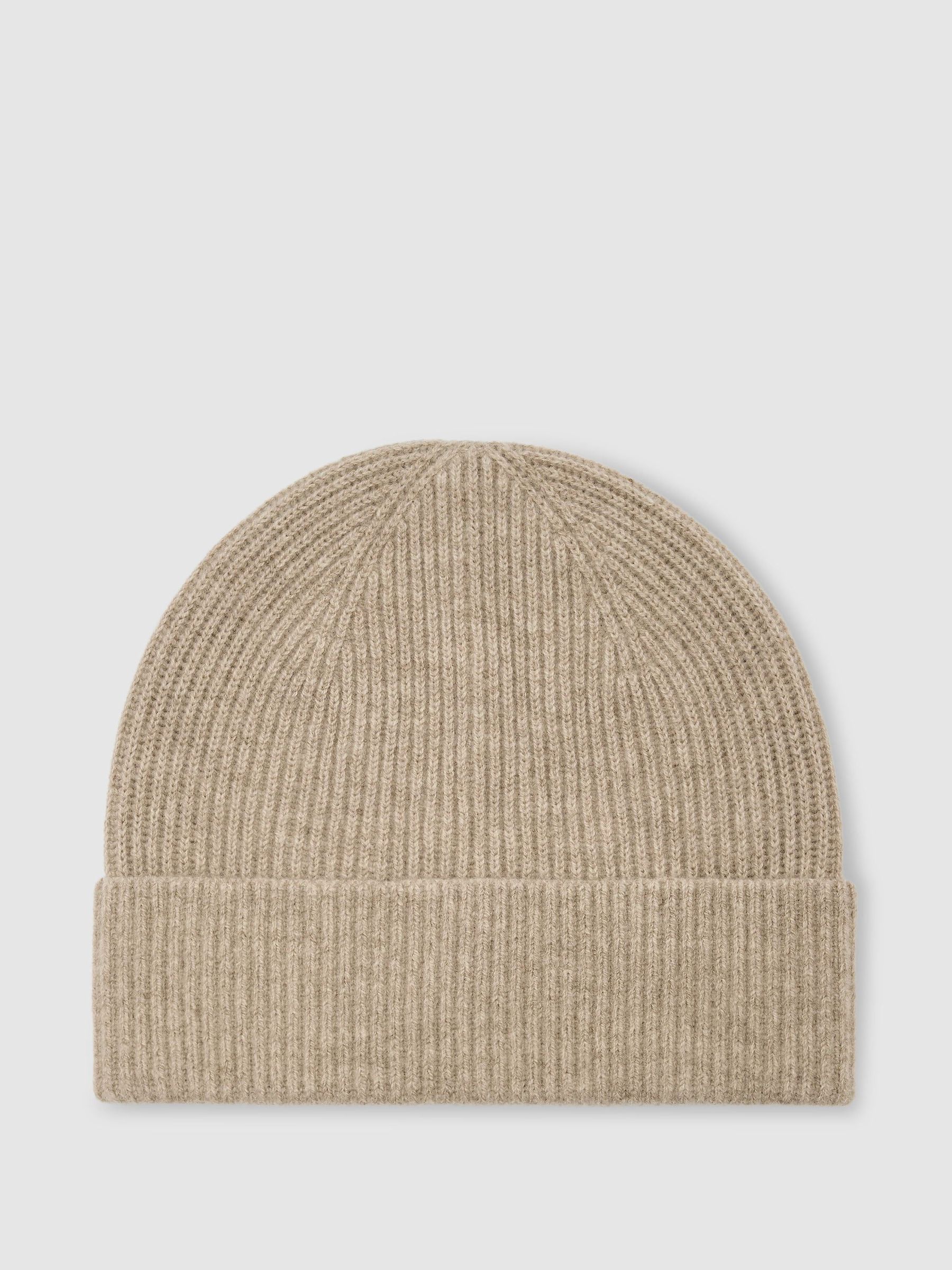 Merino Wool Rib-Knit Scarf and Beanie Set in Oatmeal - Image 3 of 5