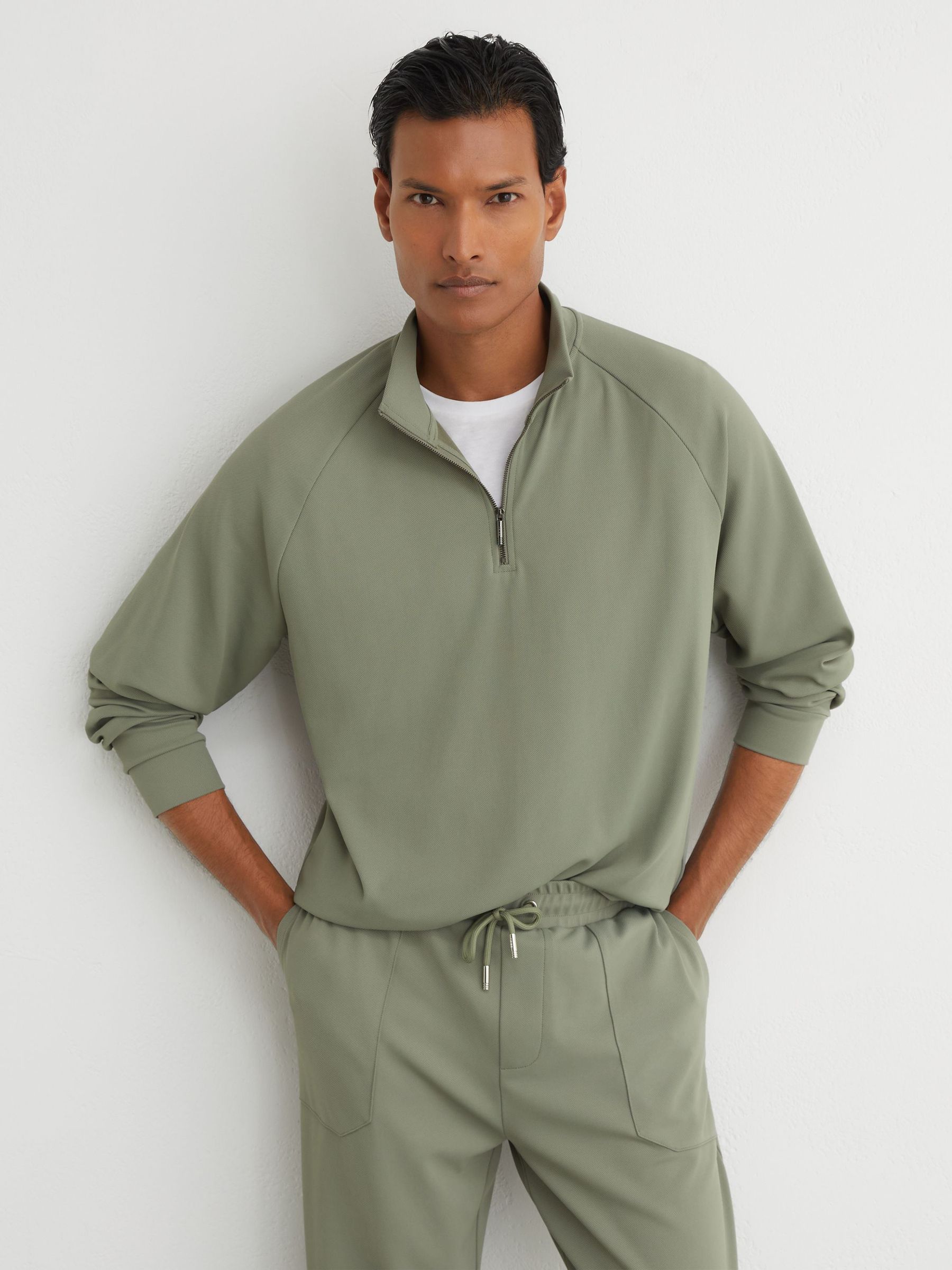 Sweat Top in Sage Green - Image 1 of 9
