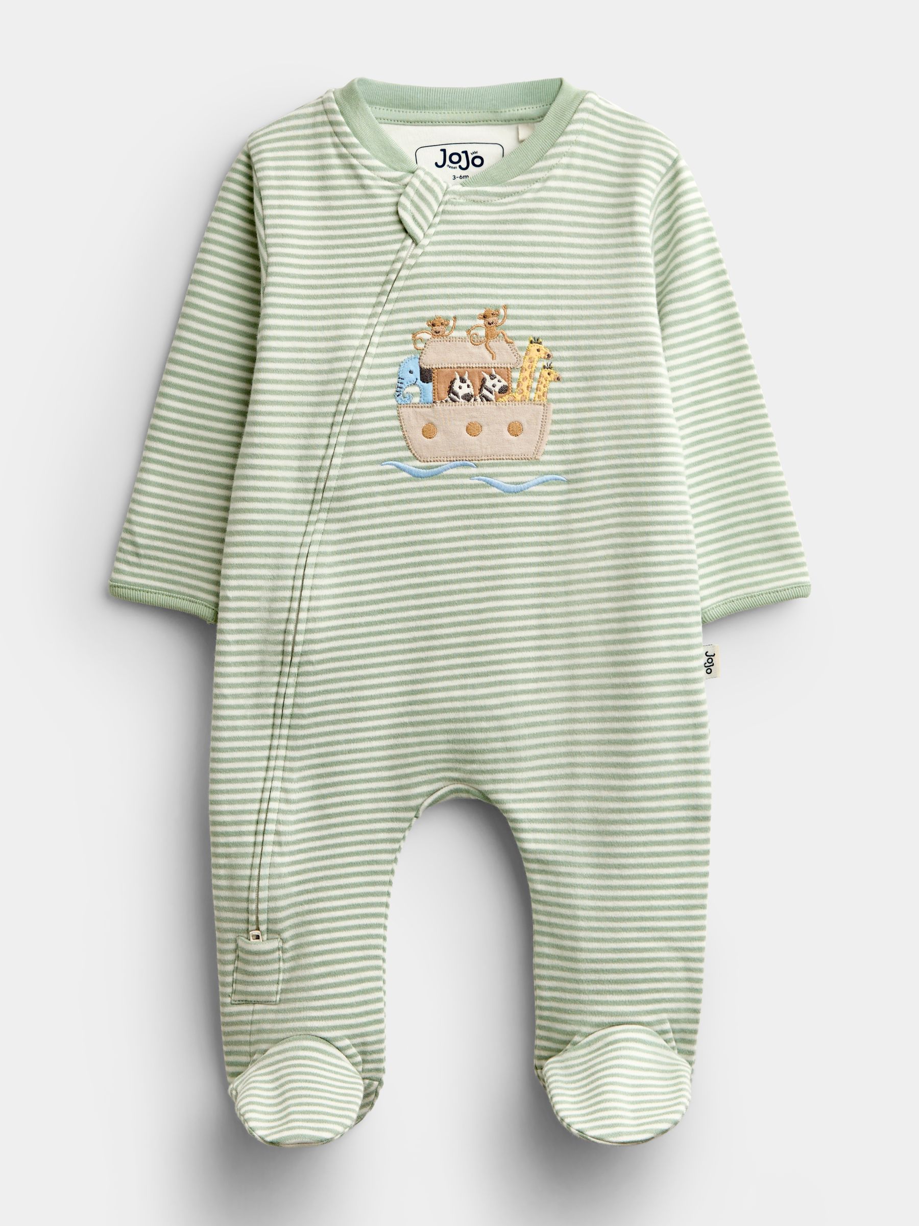 Green Noah’s Ark Appliqué Zip Sleepsuit - Image 1 of 4