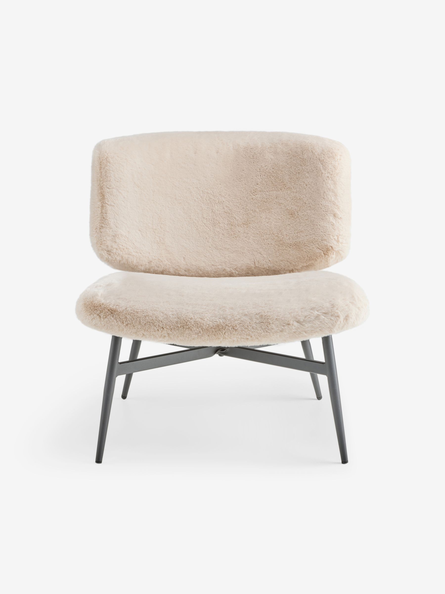 Kuta Accent Chair in Taupe Natural Arctic Faux Fur - Image 5 of 9