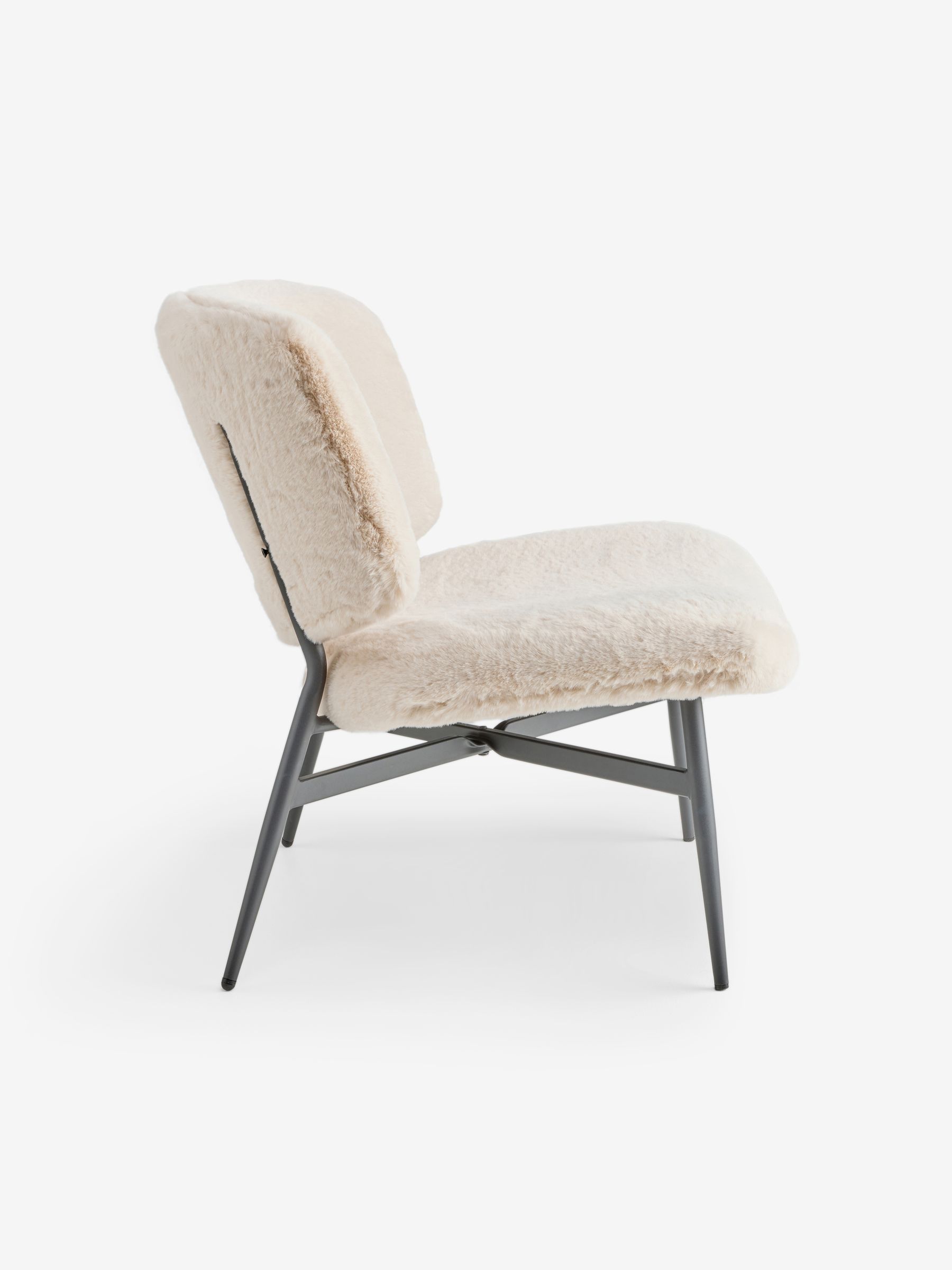 Kuta Accent Chair in Taupe Natural Arctic Faux Fur - Image 6 of 9