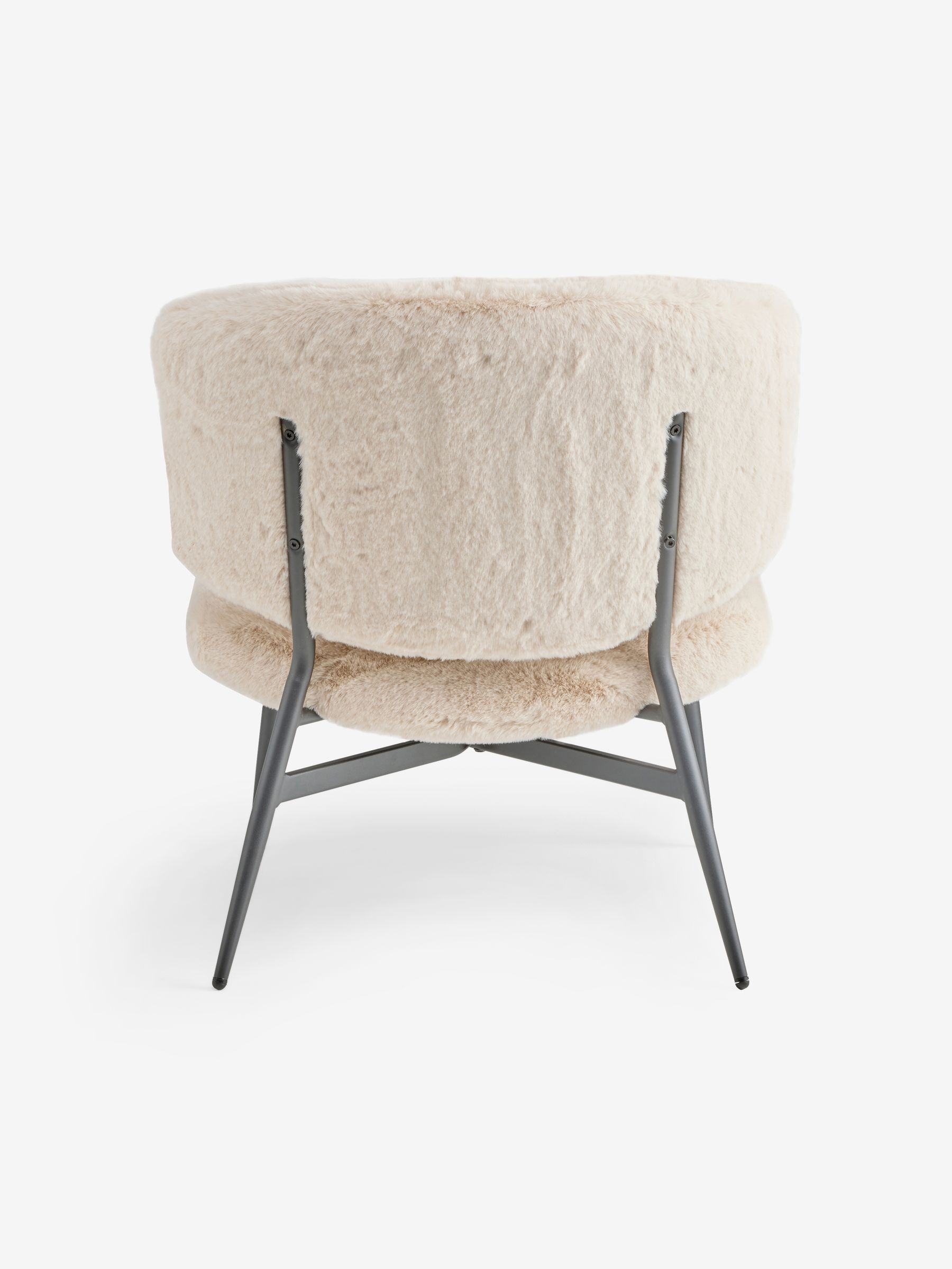 Kuta Accent Chair in Taupe Natural Arctic Faux Fur - Image 7 of 9