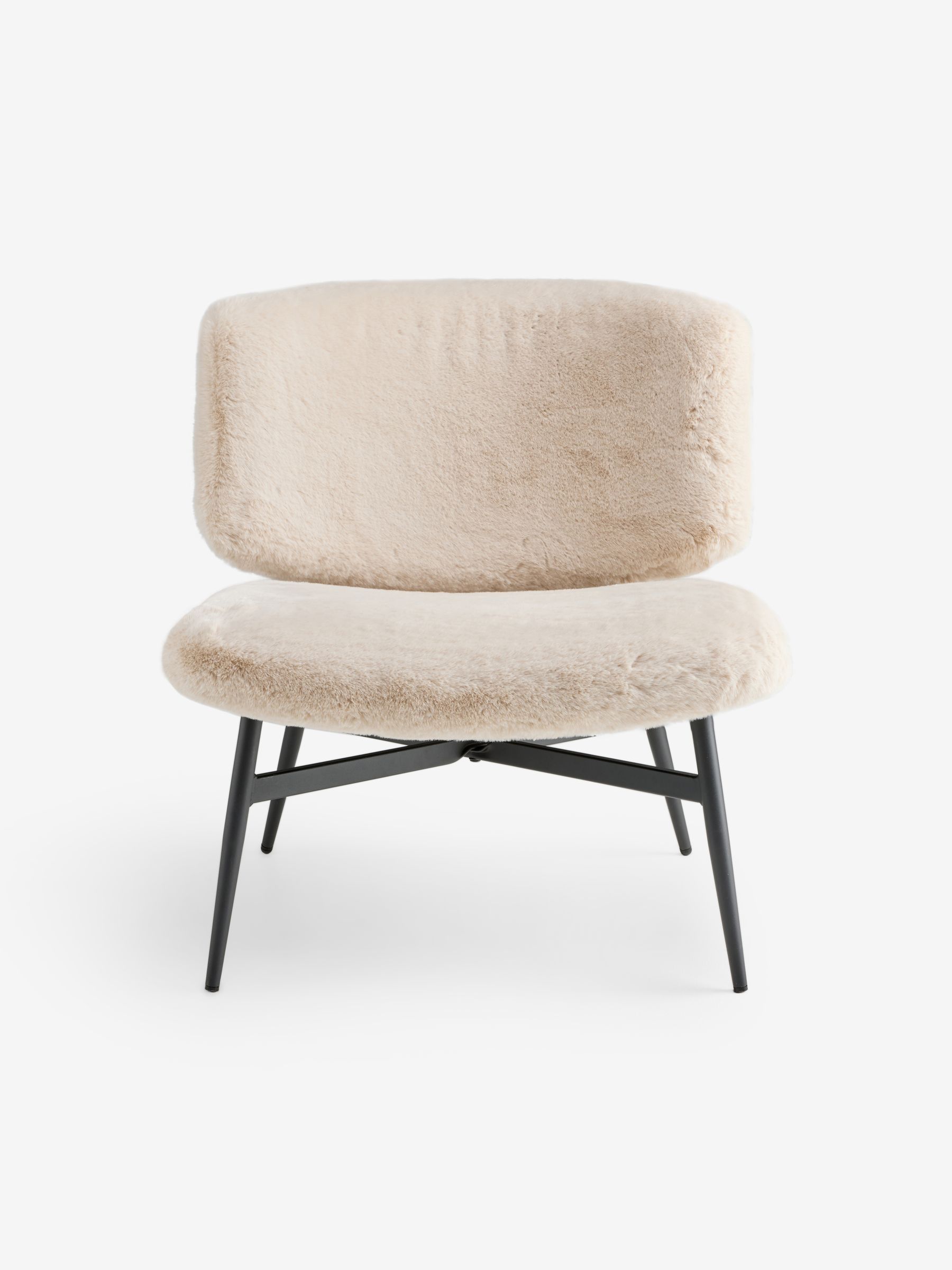 Kuta Accent Chair in Taupe Natural Arctic Faux Fur - Image 8 of 9