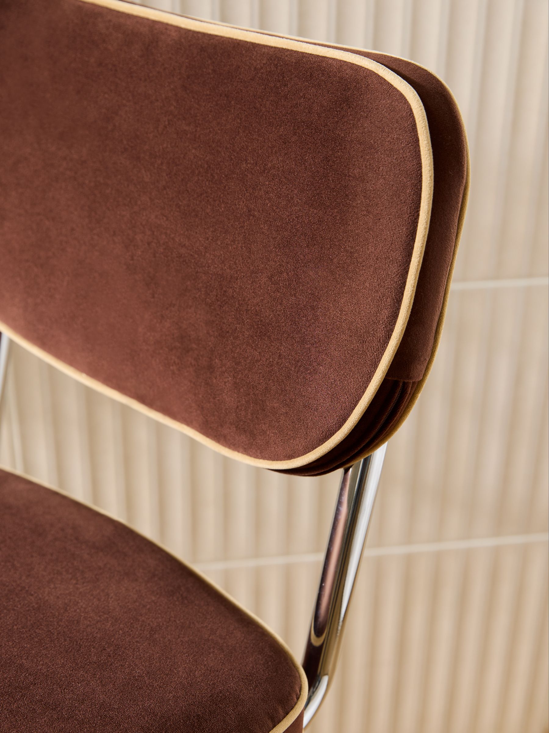 Parker Bar Stool in Chocolate Brown Velvet - Image 2 of 3 Parker Bar Stool in Chocolate Brown Velvet - Image 2 of 3