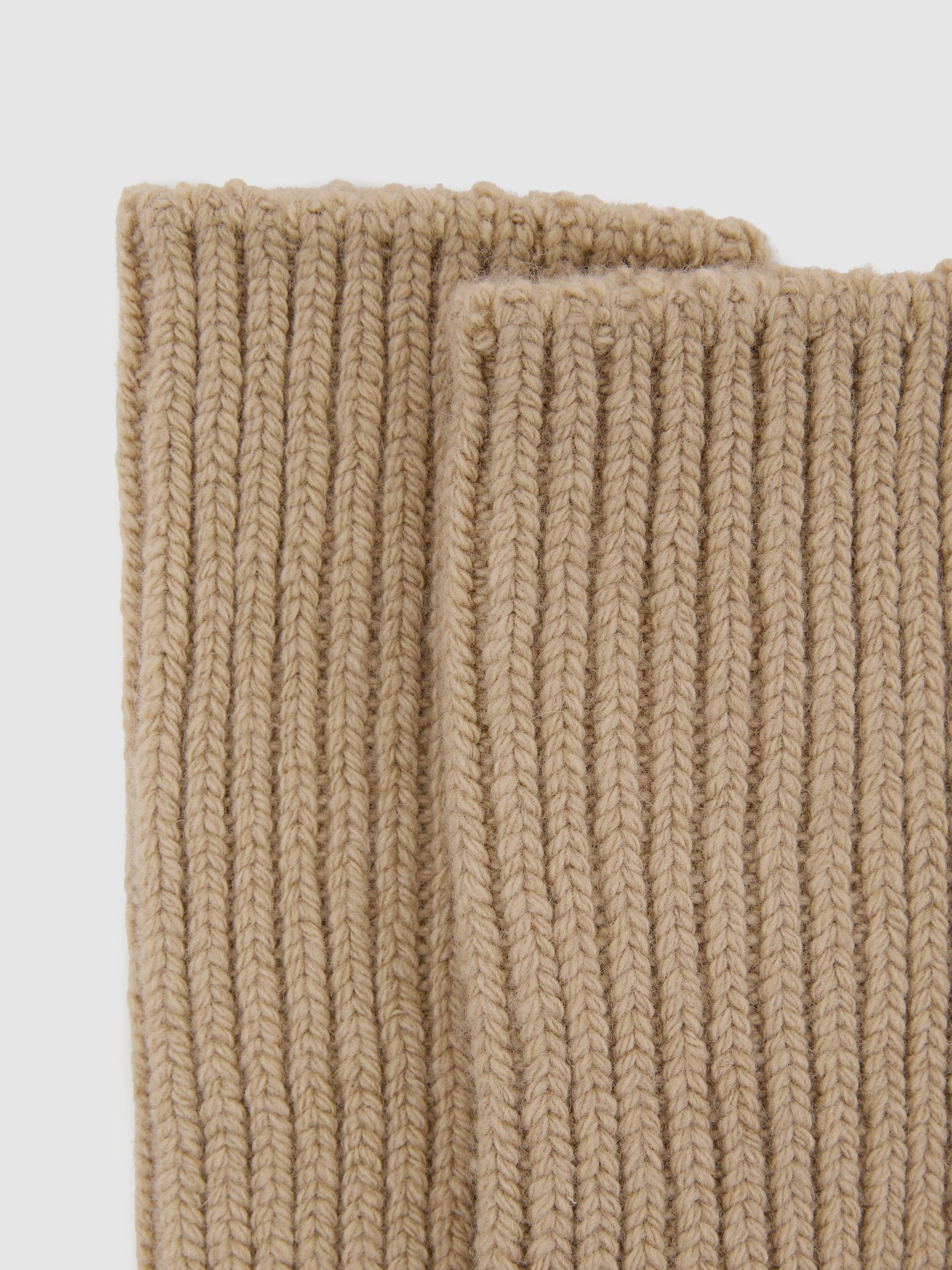 Rib-Knit Socks With Cashmere in Neutral - Image 3 of 3