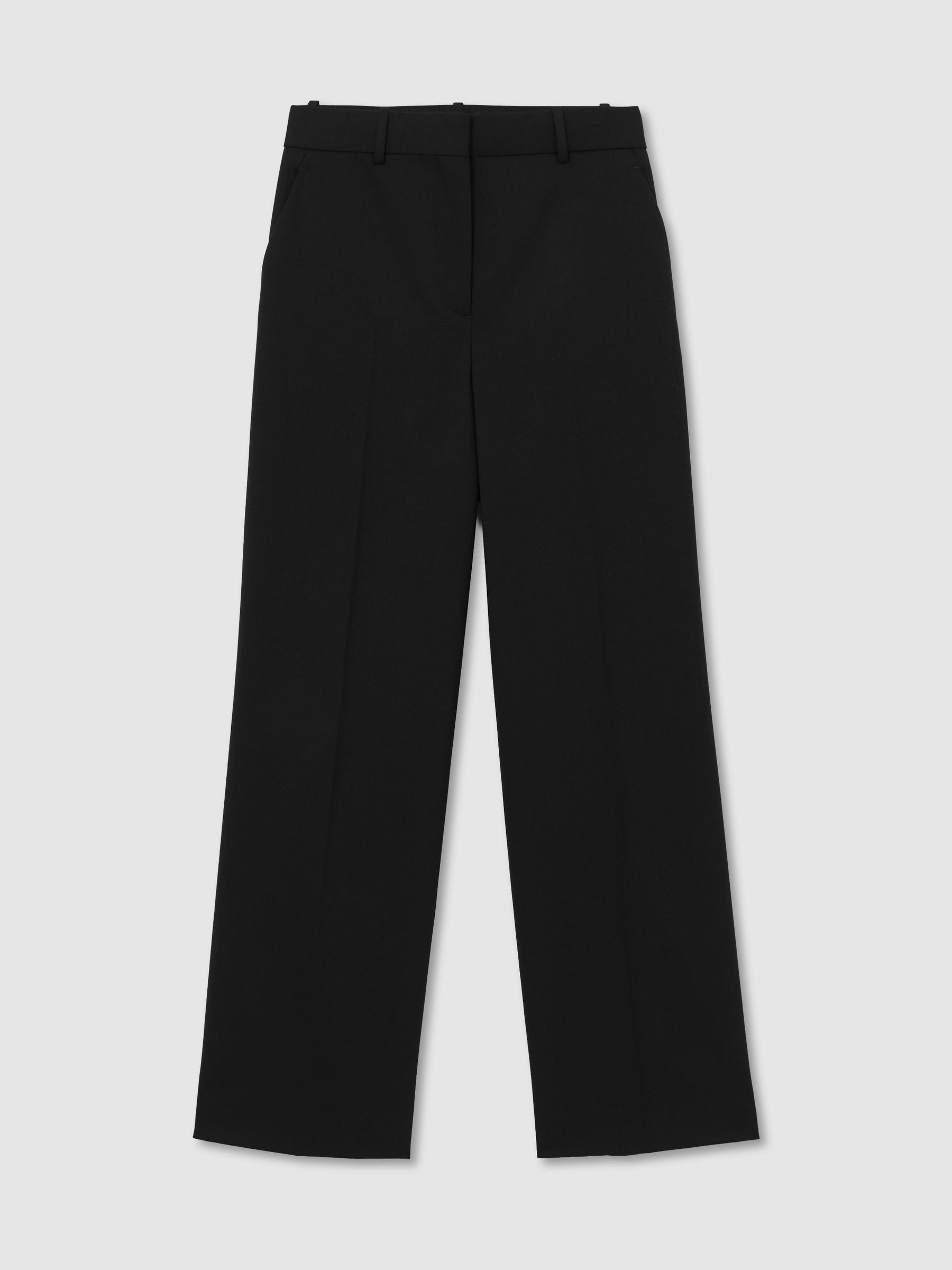 Wool-Blend Wide-Leg Tuxedo Trousers in Black - Image 2 of 7
