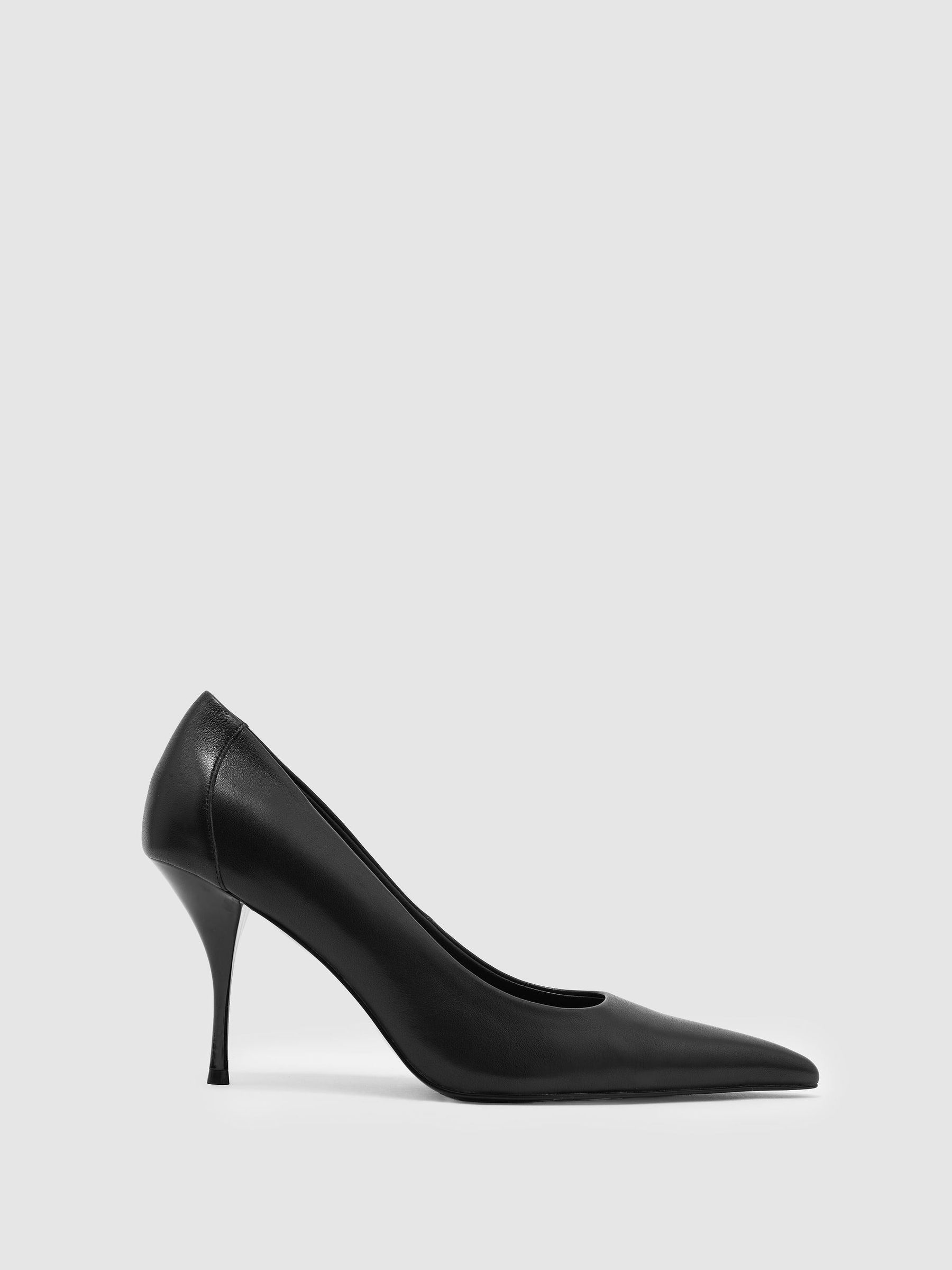 Leather Pointed-Toe Mid-Heel Court Shoes in Black - Image 3 of 6