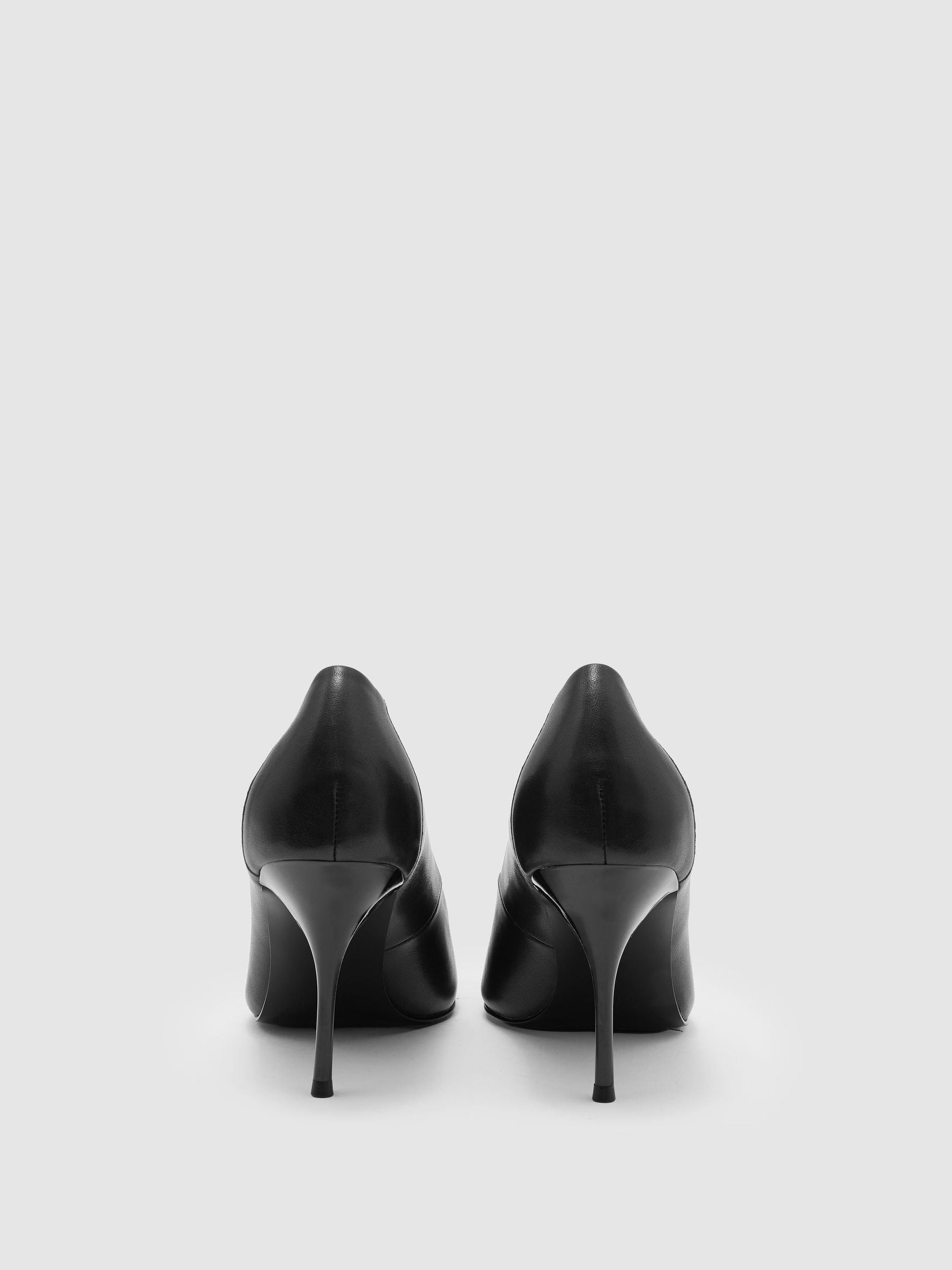 Leather Pointed-Toe Mid-Heel Court Shoes in Black - Image 5 of 6