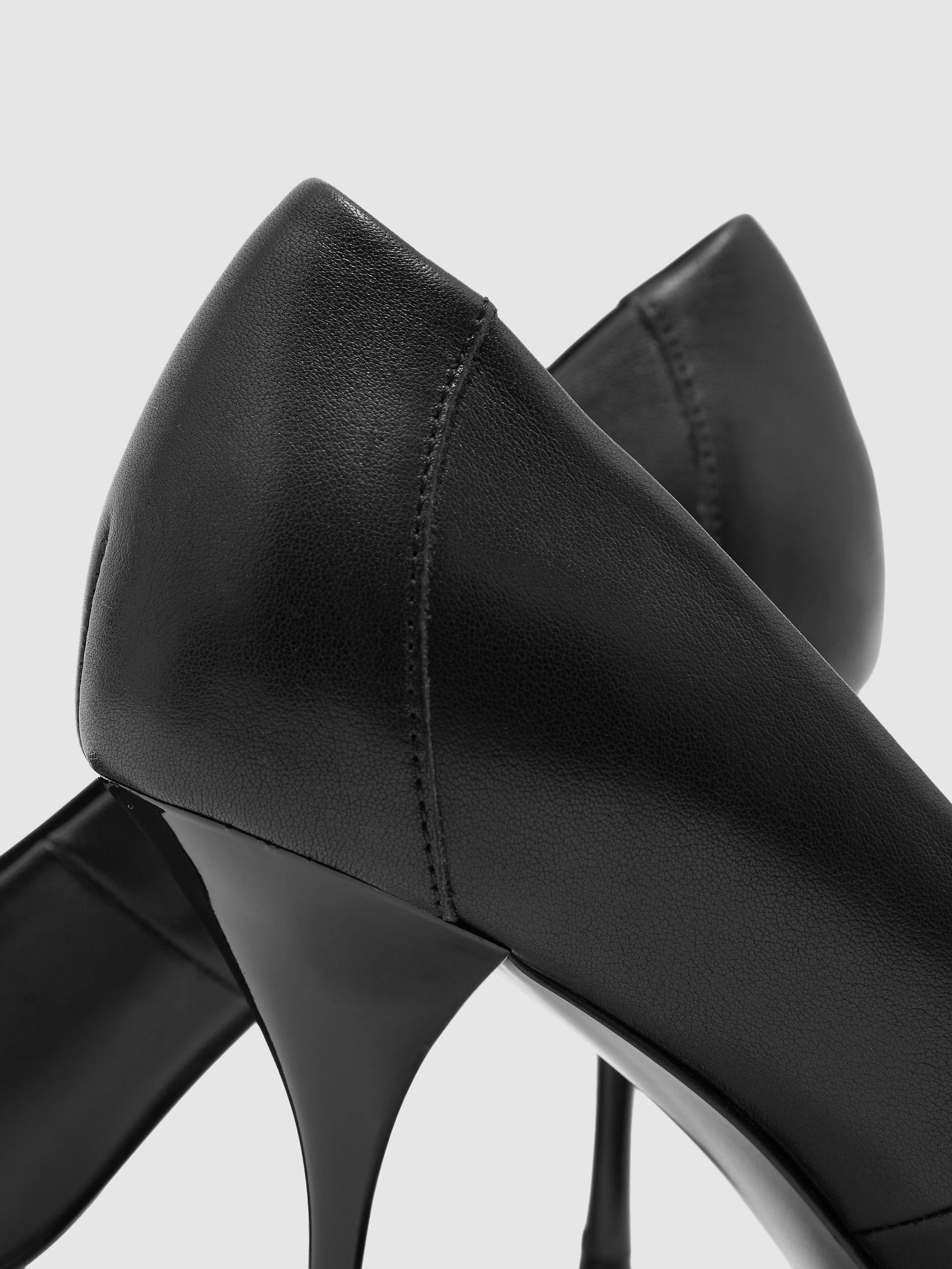 Leather Pointed-Toe Mid-Heel Court Shoes in Black - Image 6 of 6