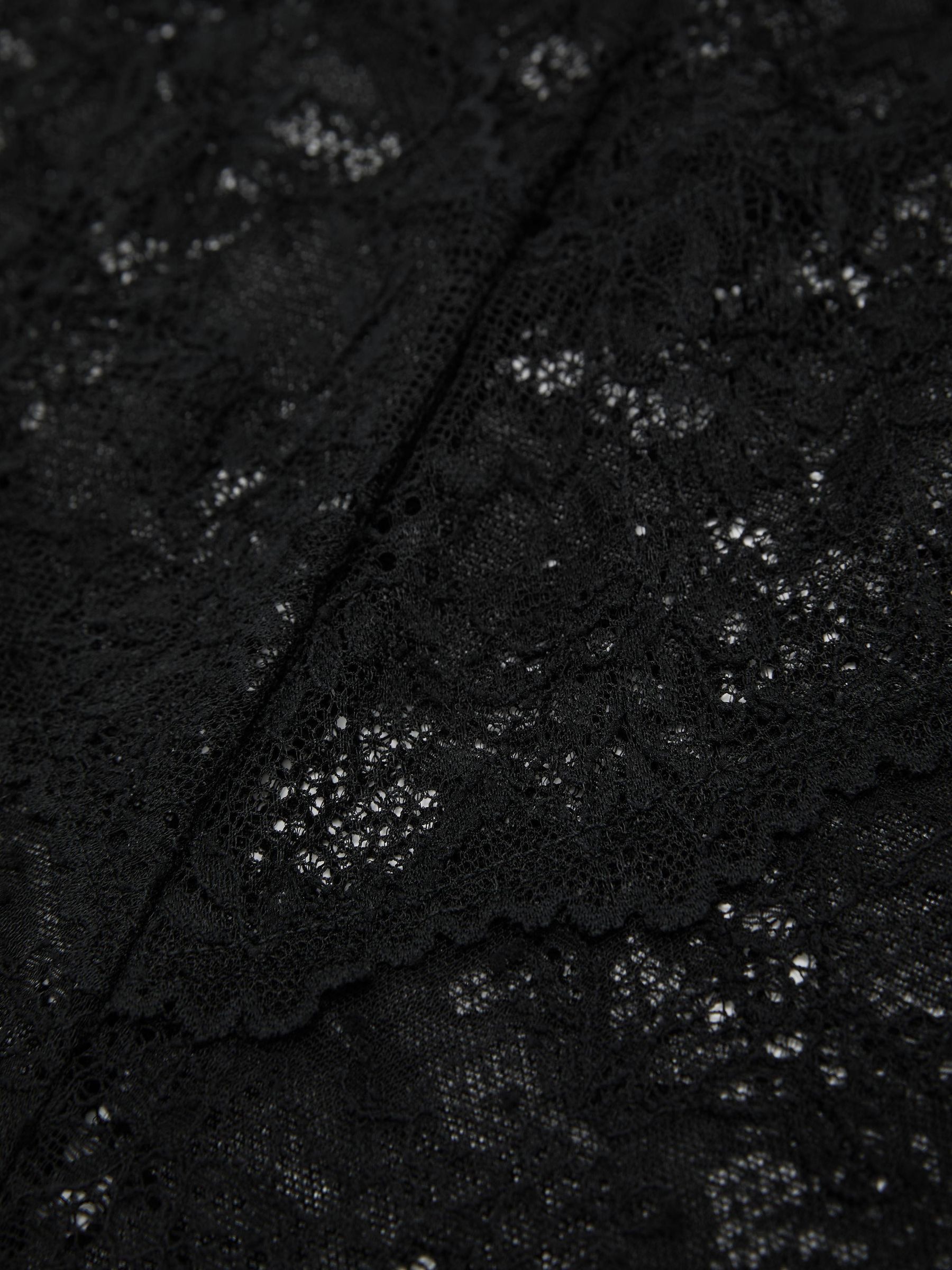 Lace Long-Sleeve High-Neck Top in Black - Image 7 of 7