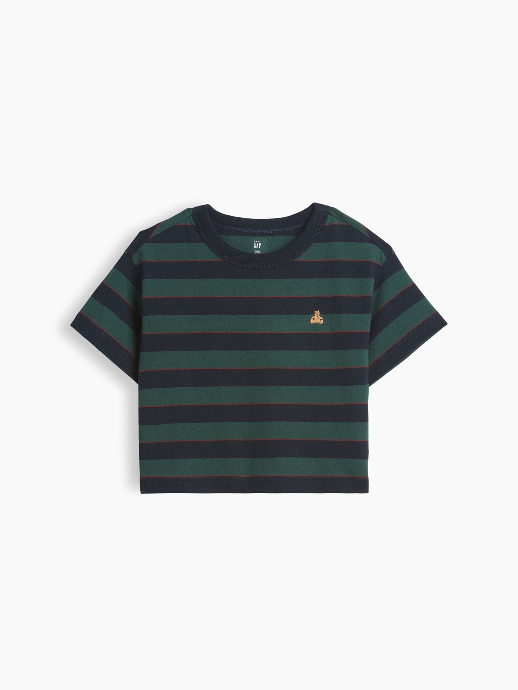Green/Navy Stripe Oversized Boxy Short Sleeve T-Shirt - Image 1 of 2