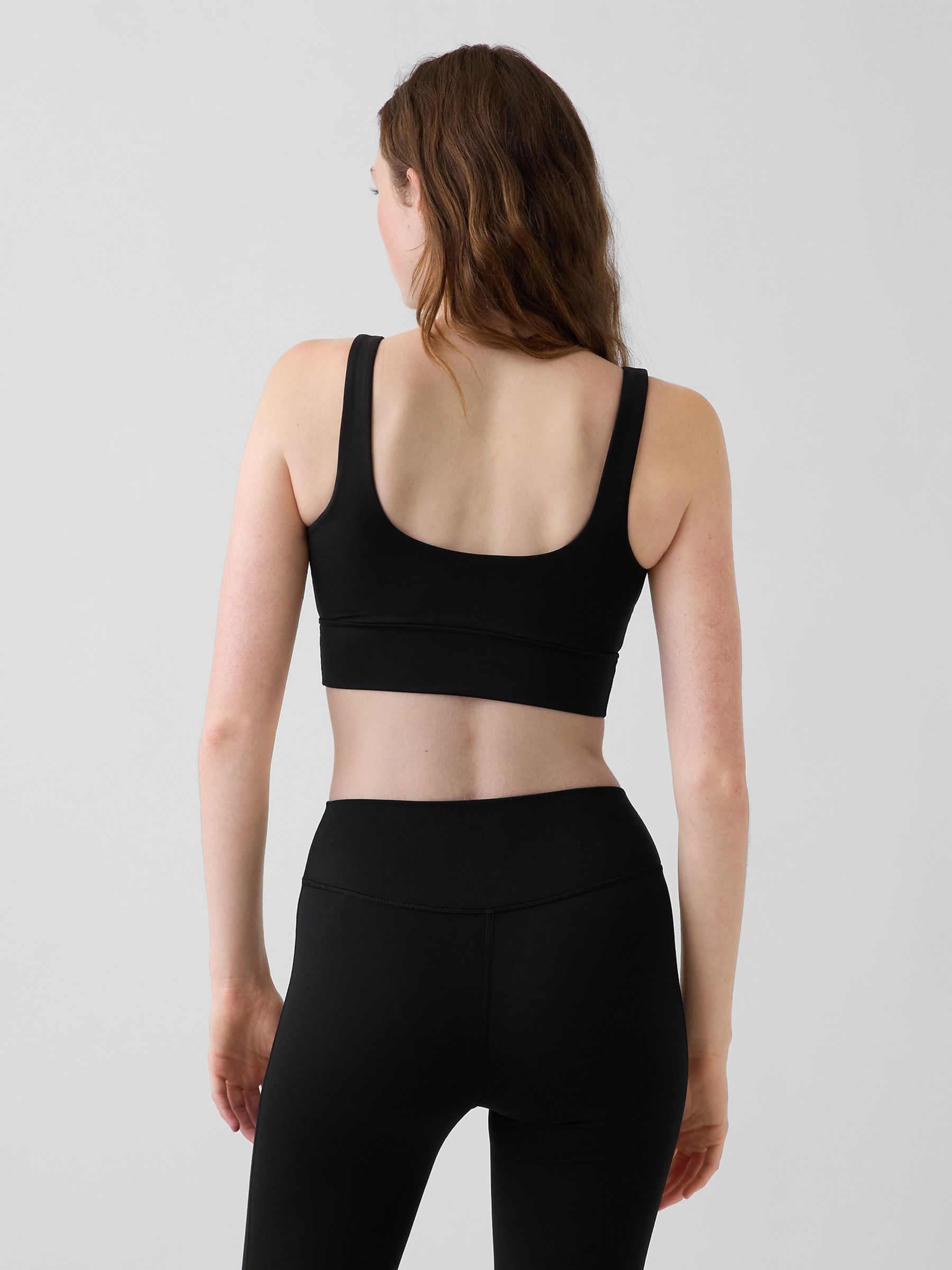 Black Fit Smooth Square-Neck Sports Bra - Image 2 of 3