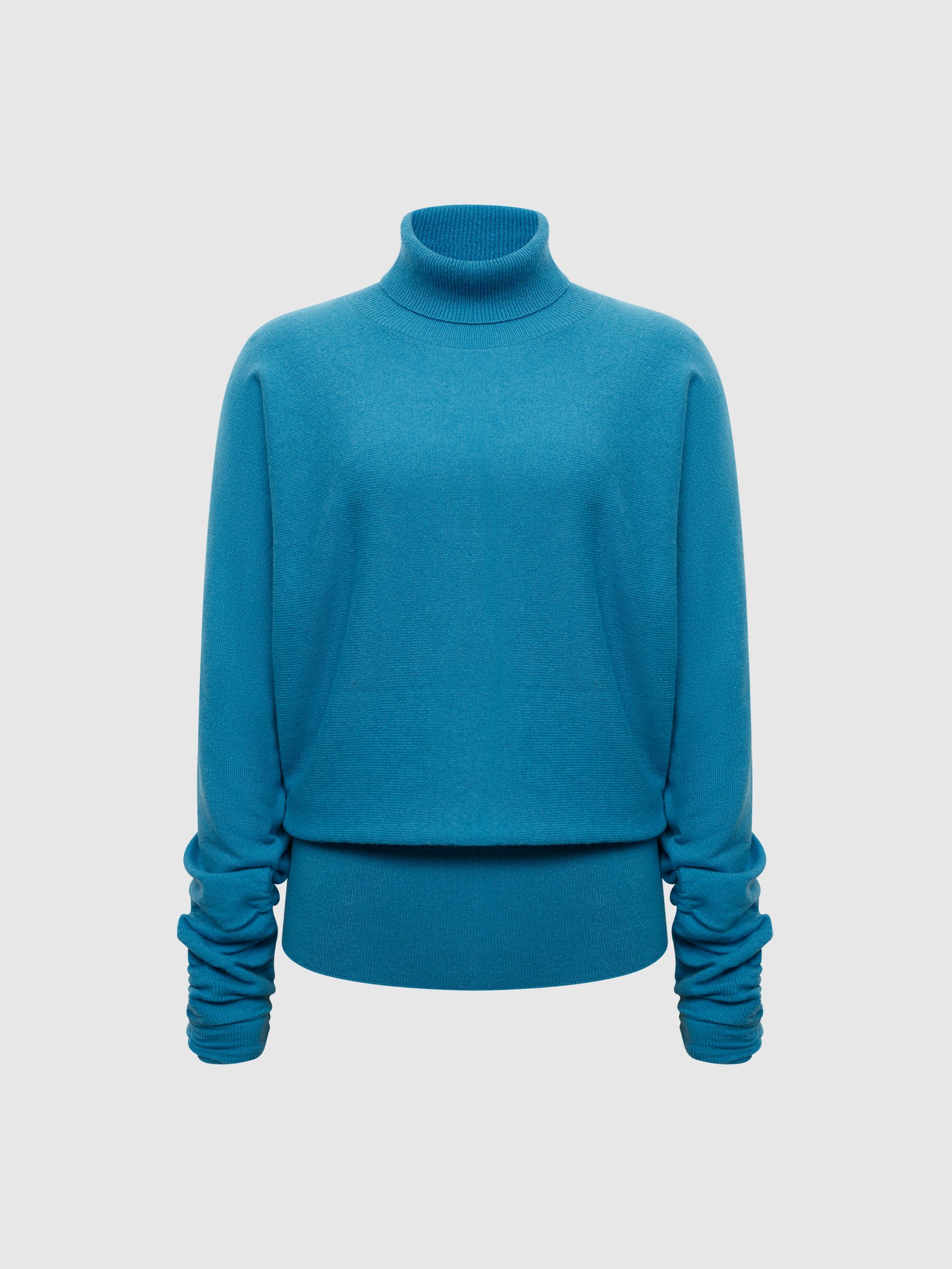 Wool Blend Roll Neck Jumper in Blue - Image 2 of 6