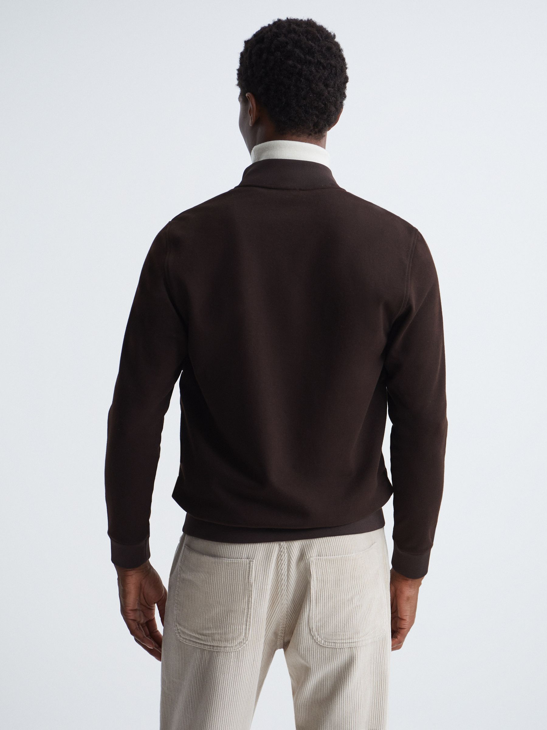 Quilted Zip Through Jacket in Chocolate - Image 5 of 7