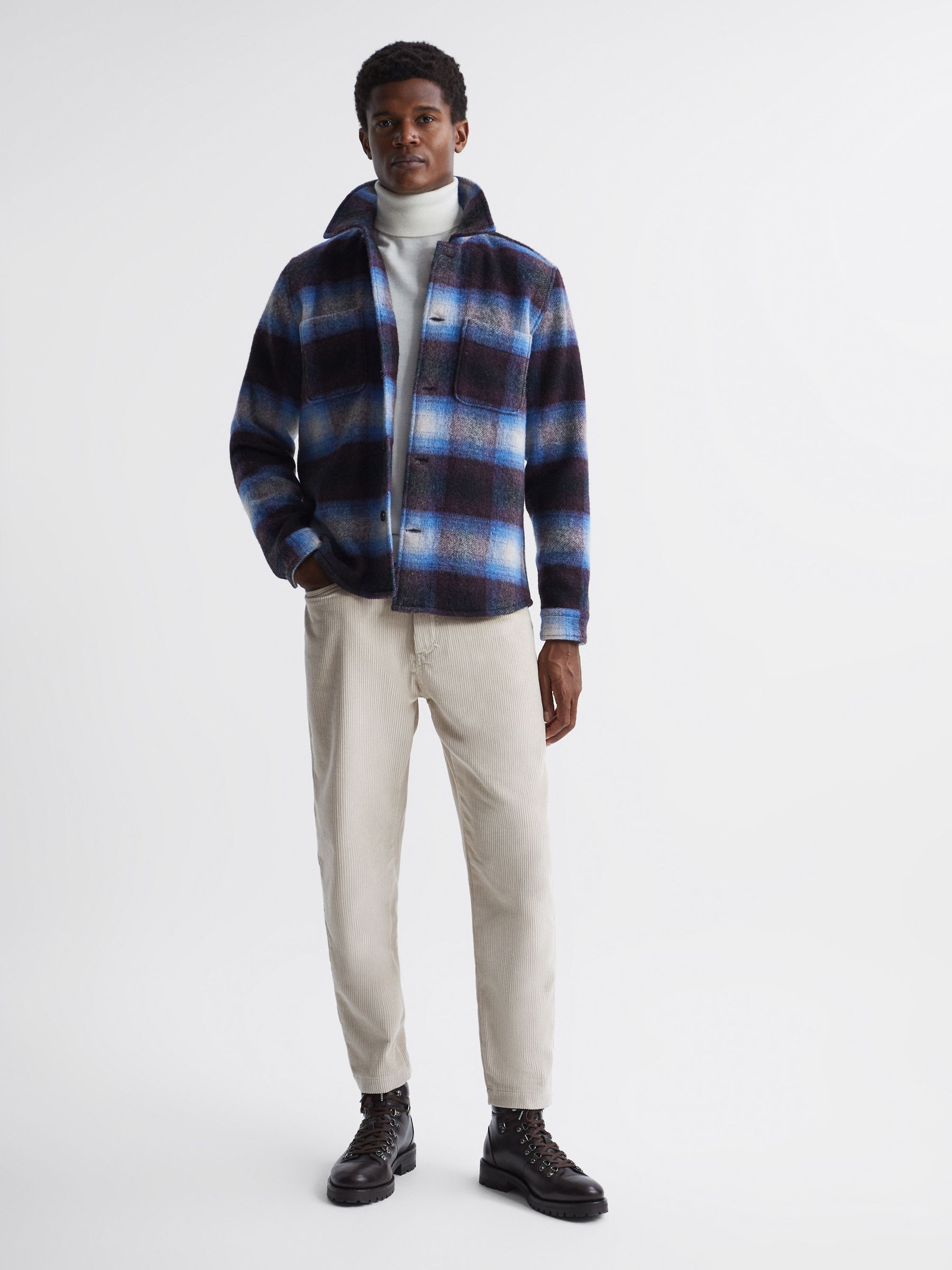 Checked Twin Pocket Overshirt in Multi - Image 6 of 7